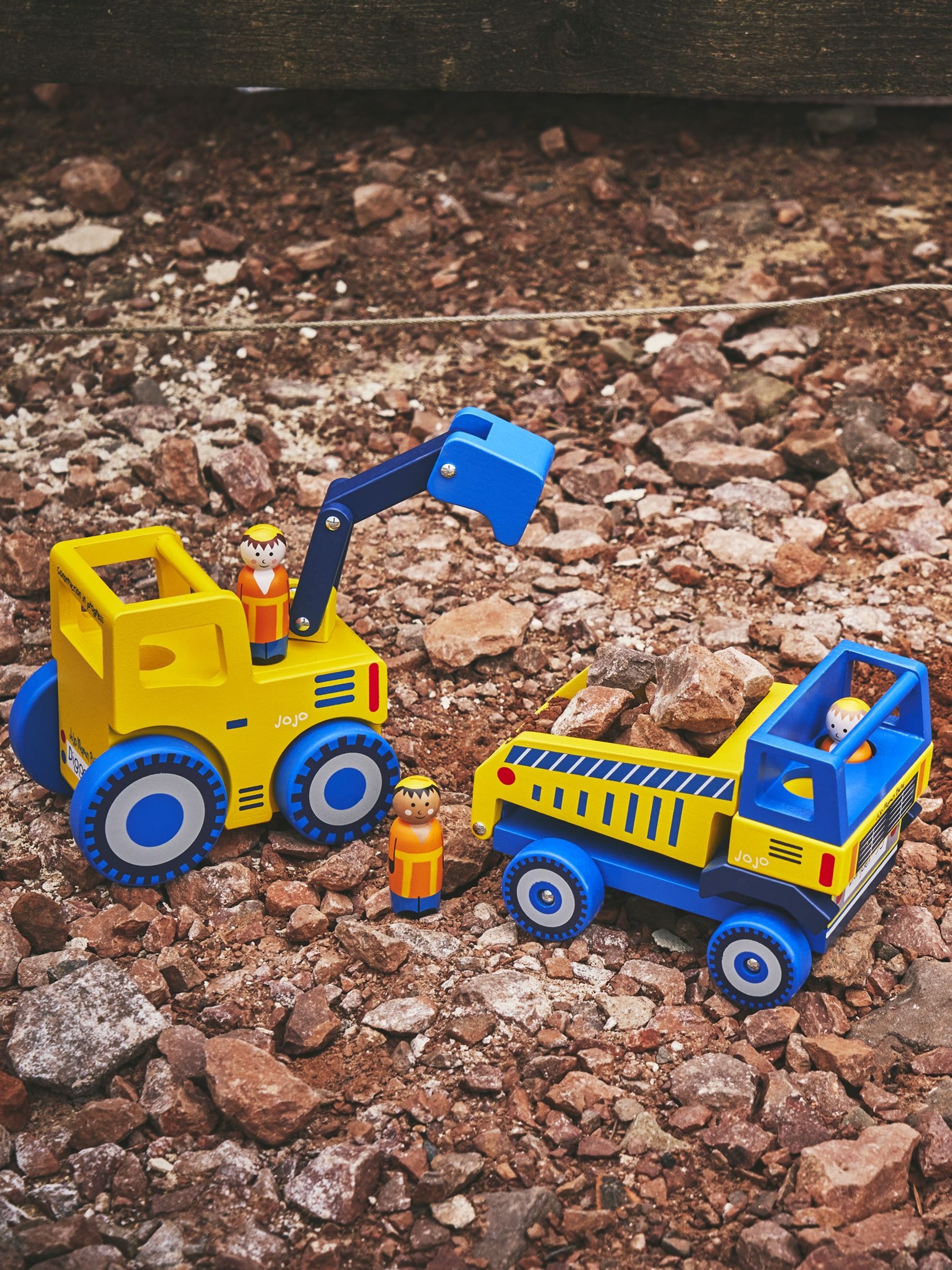 Wooden Digger Toy in Yellow - Image 6 of 9