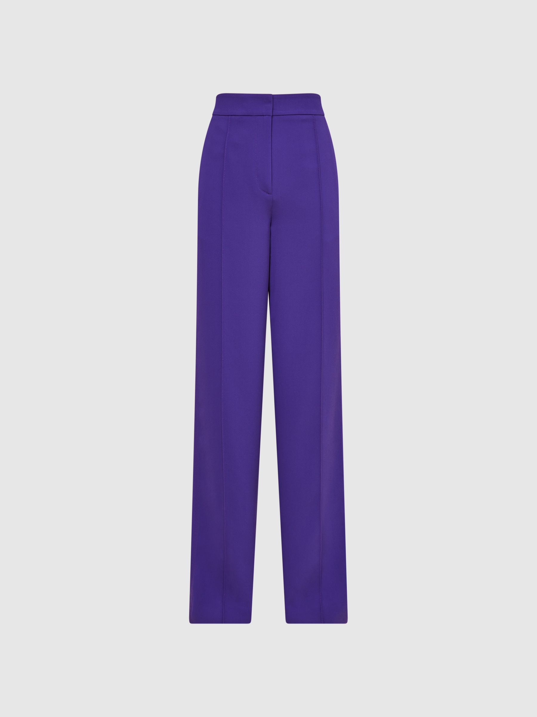 Elasticated Waist Wide Leg Trousers in Purple - Image 2 of 6