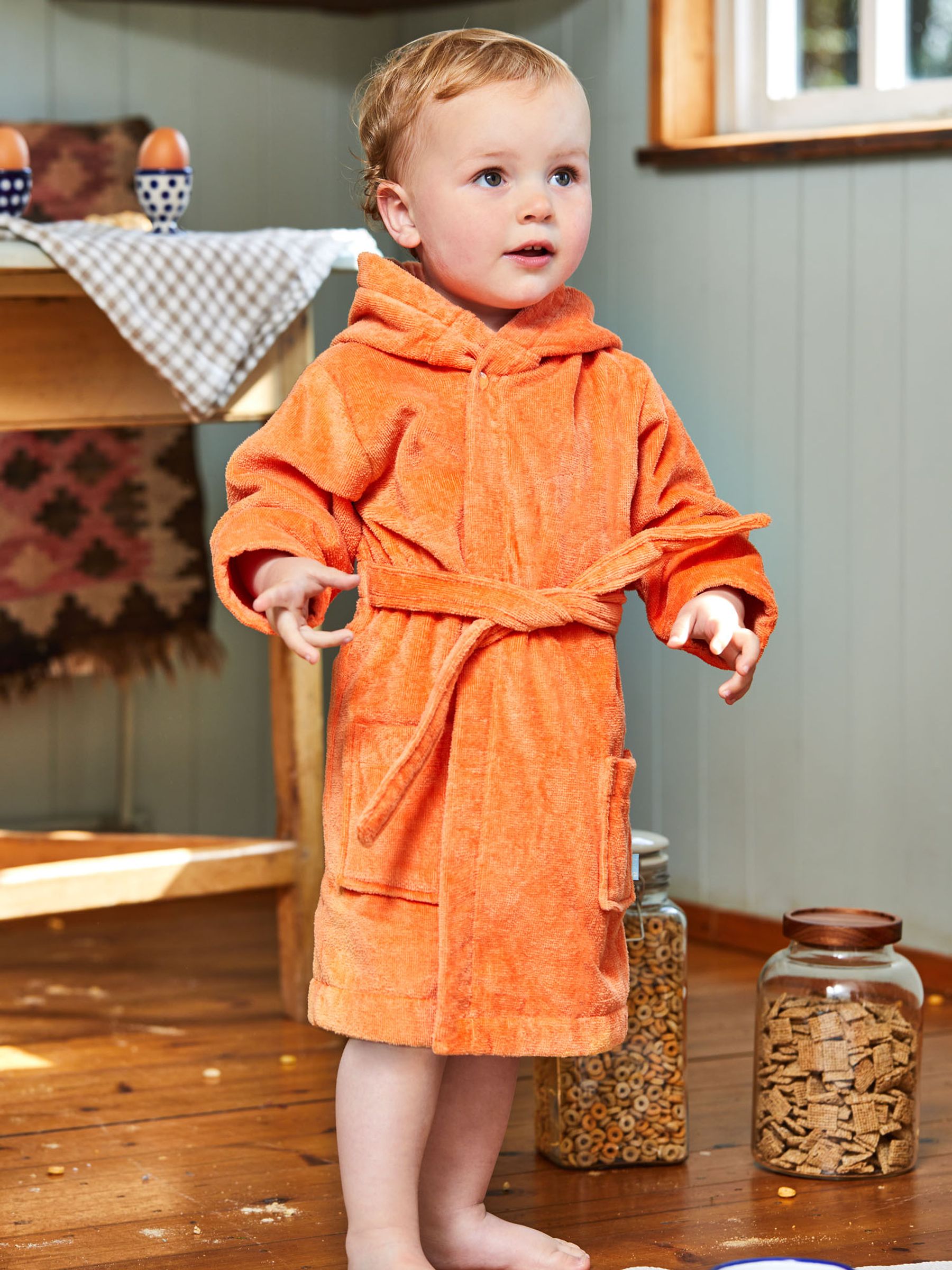 Rust Orange Cotton Towelling Robe JoJo Maman Bébé