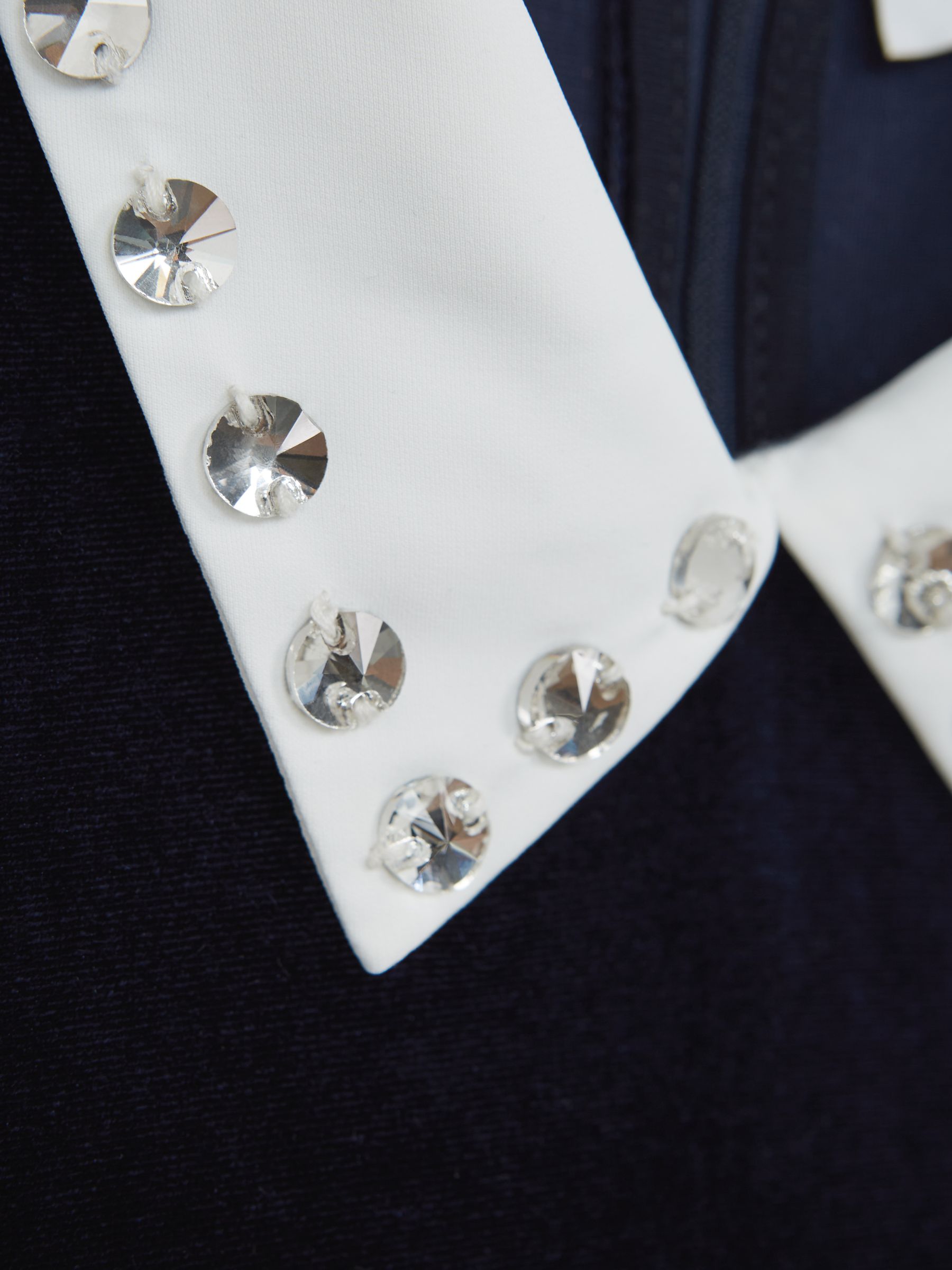 Senior Diamante Collar Velvet Dress in Navy - Image 7 of 7