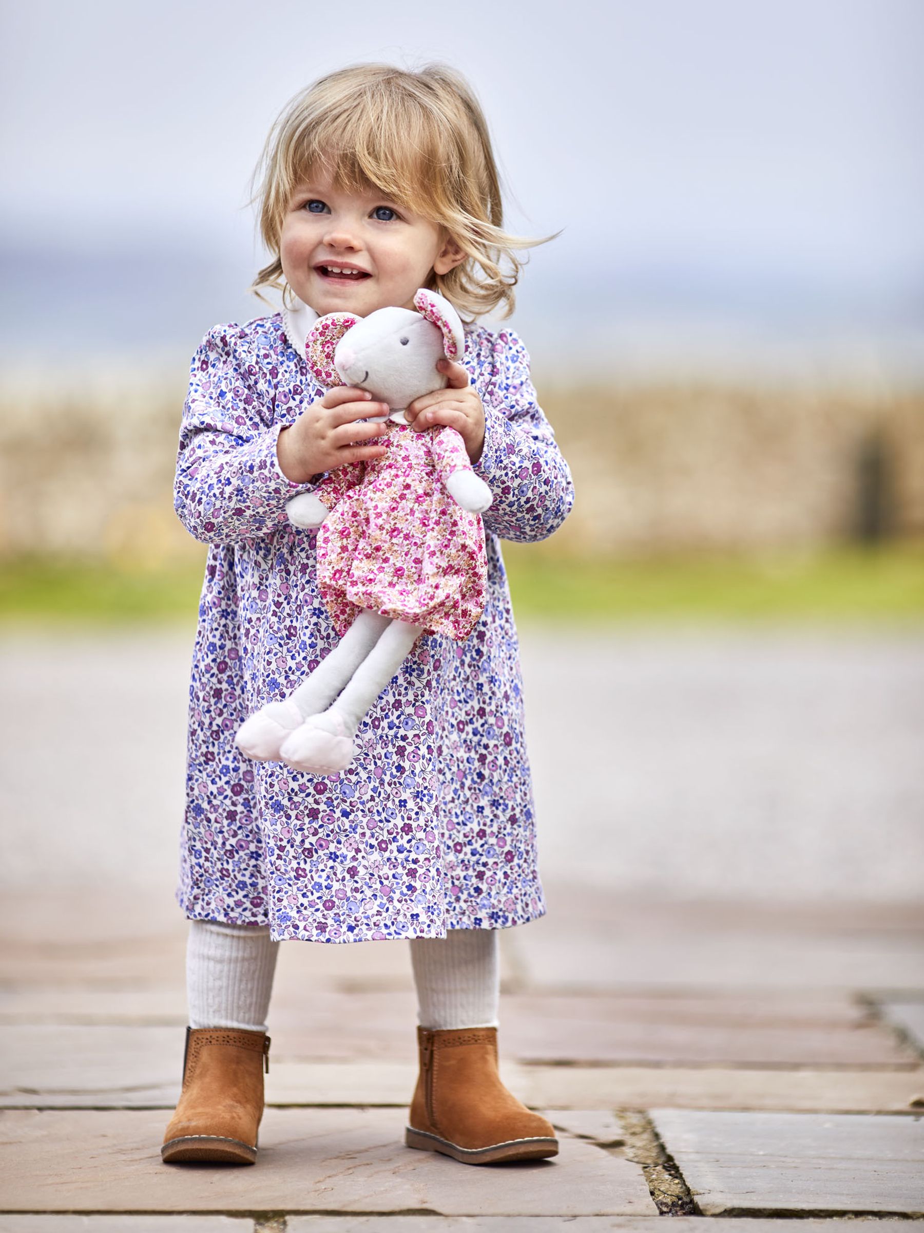 Periwinkle Blue Ditsy Floral Peter Pan Dress - Image 1 of 4