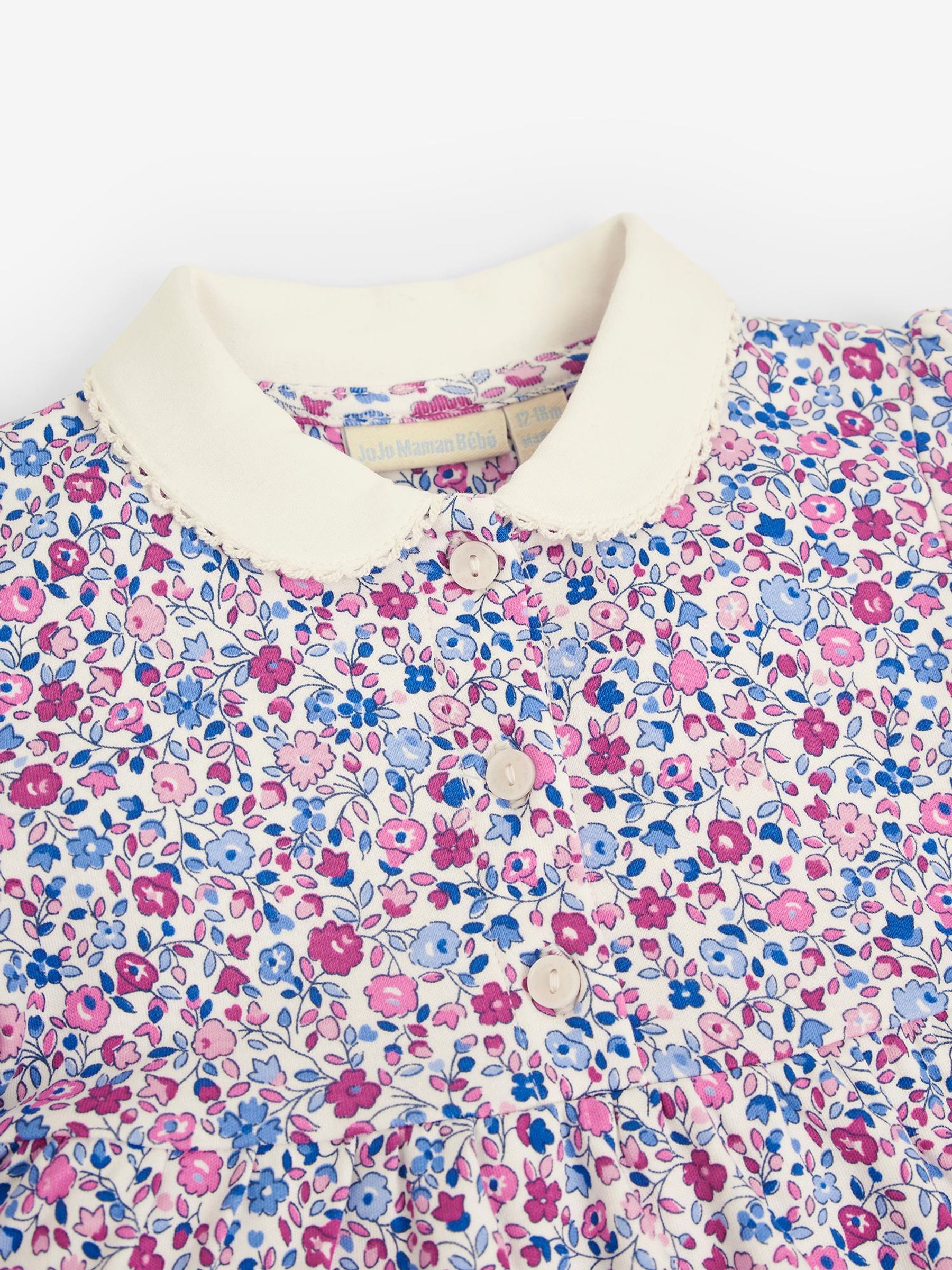 Periwinkle Blue Ditsy Floral Peter Pan Dress - Image 4 of 4