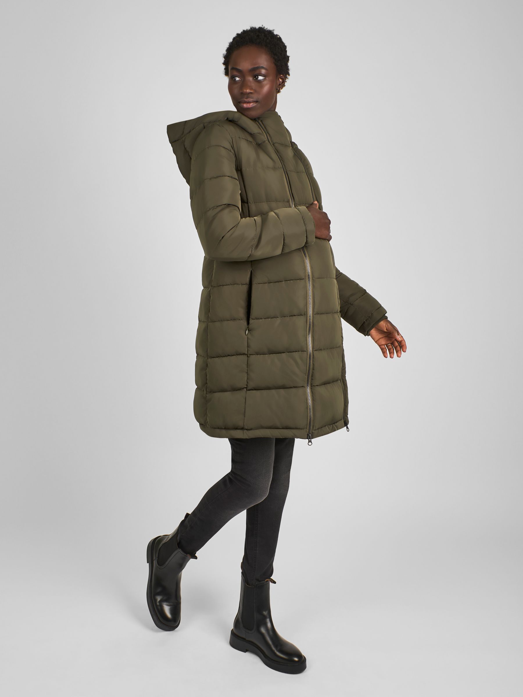 Khaki Green 2-in-1 Maternity Puffer Coat - Image 2 of 8