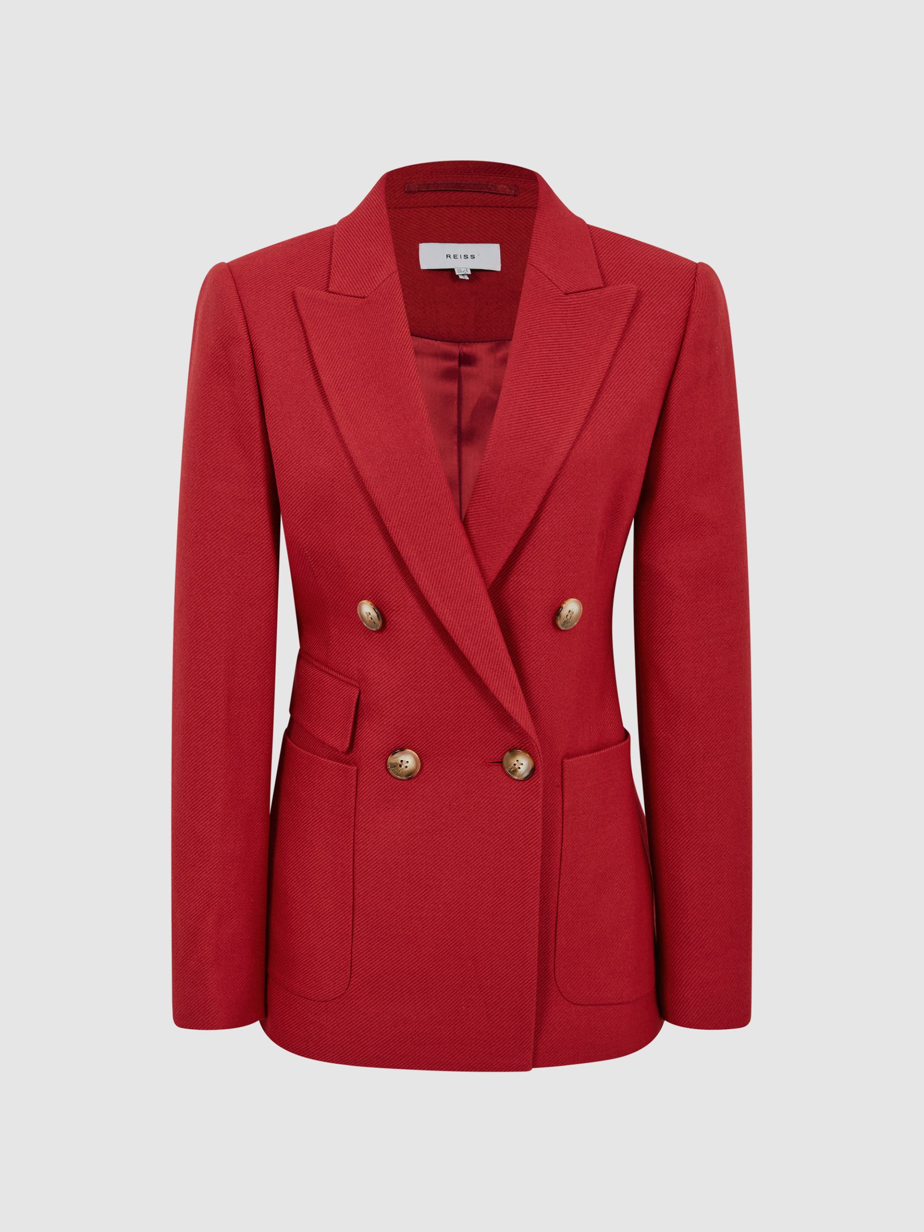 Reiss Double Breasted Blazer in Red | REISS