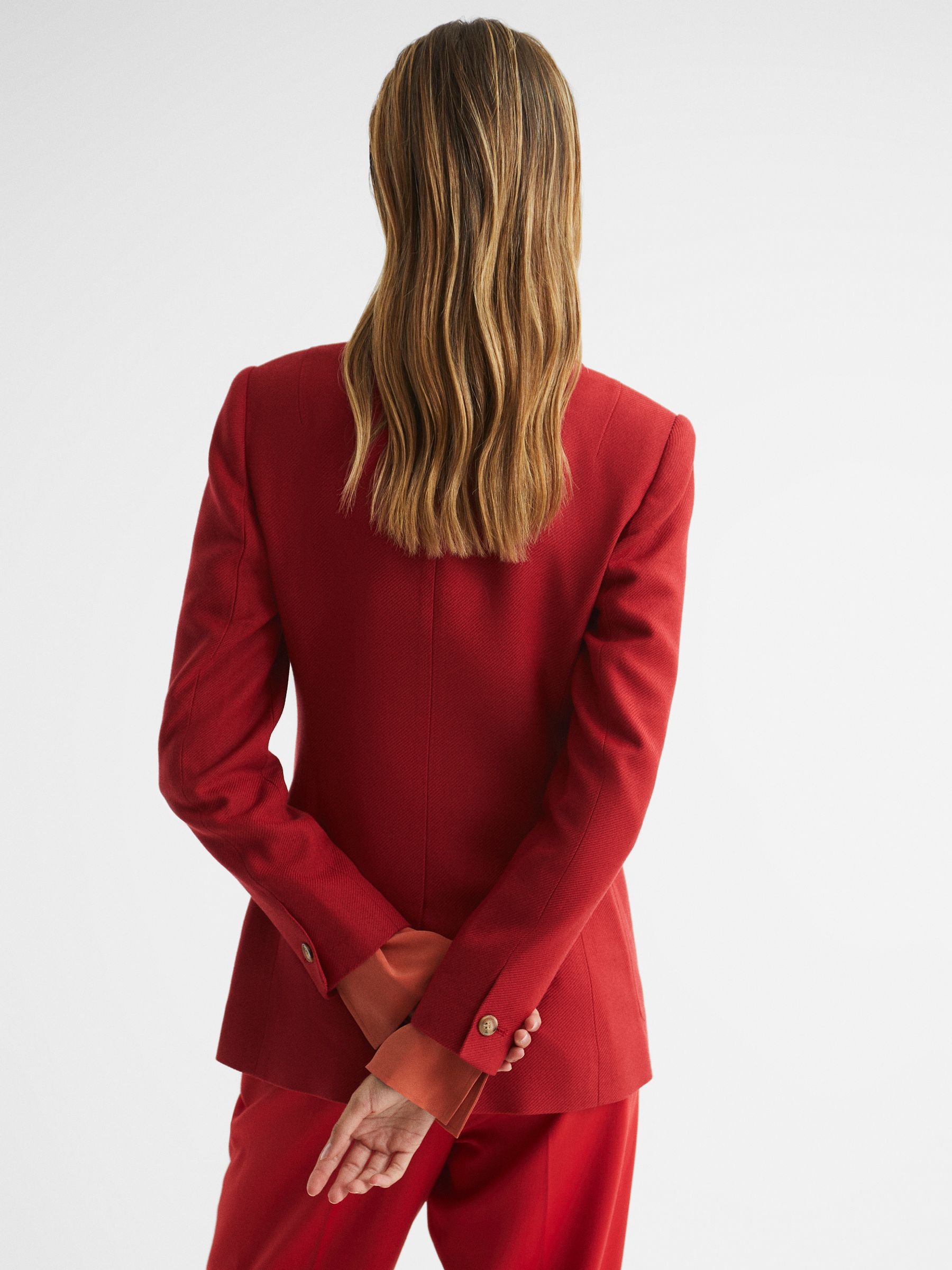 Double Breasted Blazer in Red - Image 5 of 7