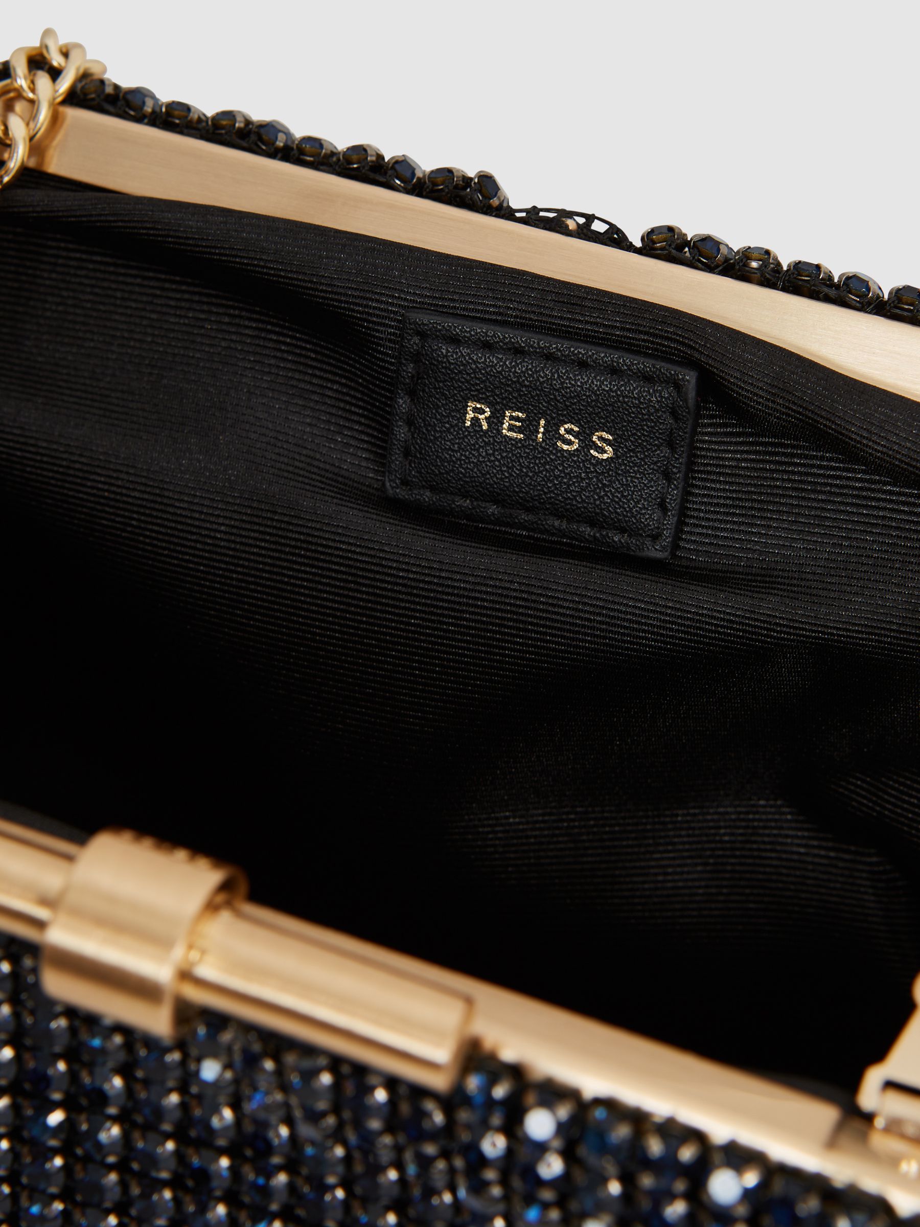 Embellished Clutch Bag in Navy - Image 5 of 7