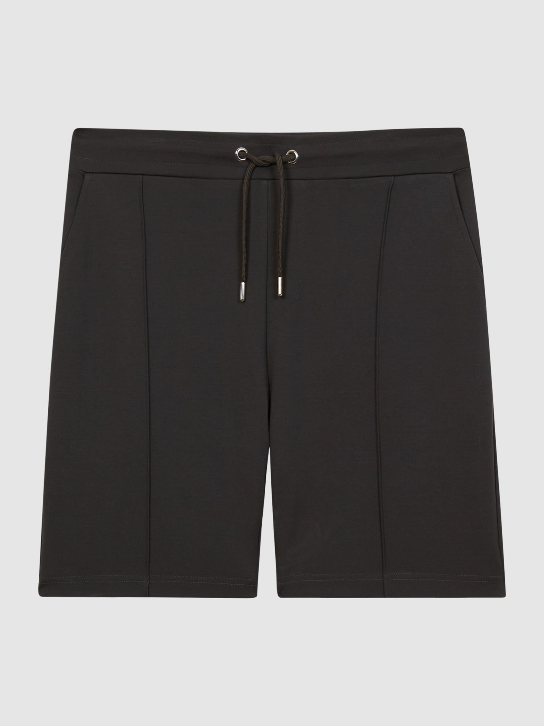 Drawstring Pintuck Shorts in Smoke - Image 2 of 5 Drawstring Pintuck Shorts in Smoke - Image 2 of 5