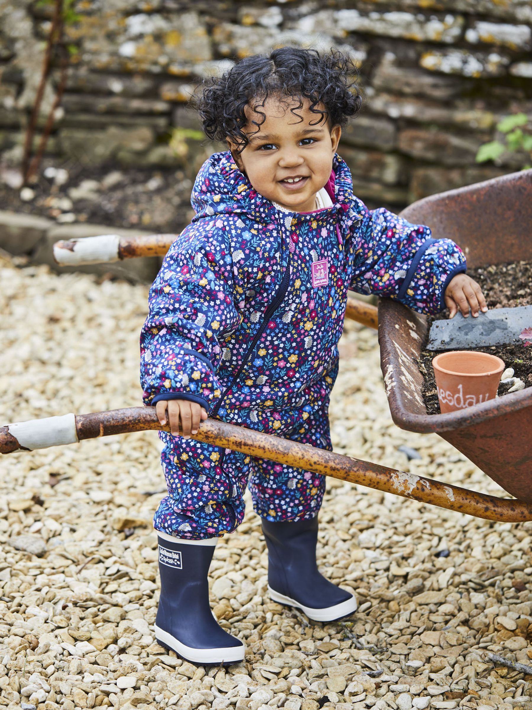 Navy Blue Woodland Waterproof Fleece Lined Puddle Suit - Image 1 of 10