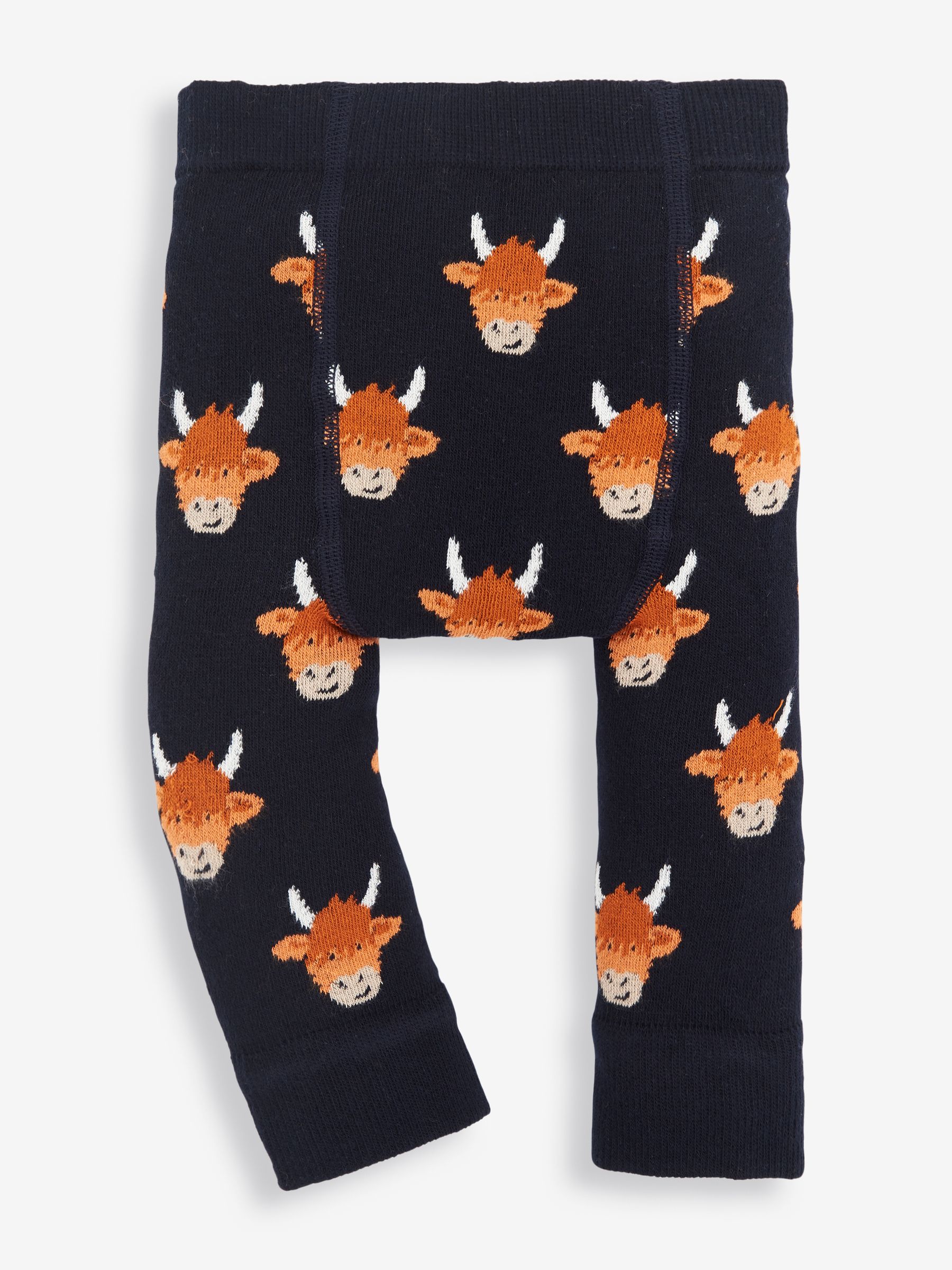 Navy Blue Highland Cow Extra Thick Leggings - Image 2 of 3