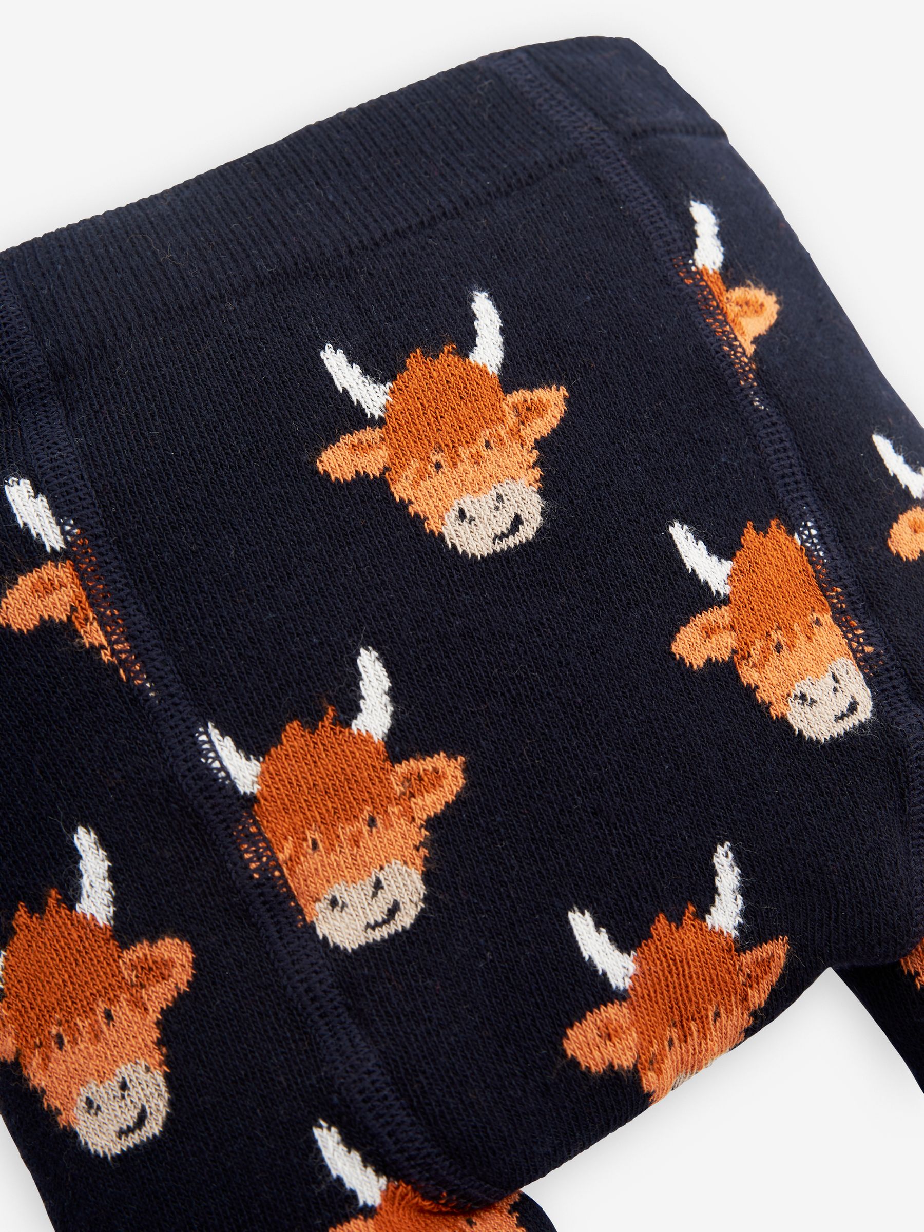 Navy Blue Highland Cow Extra Thick Leggings - Image 3 of 3