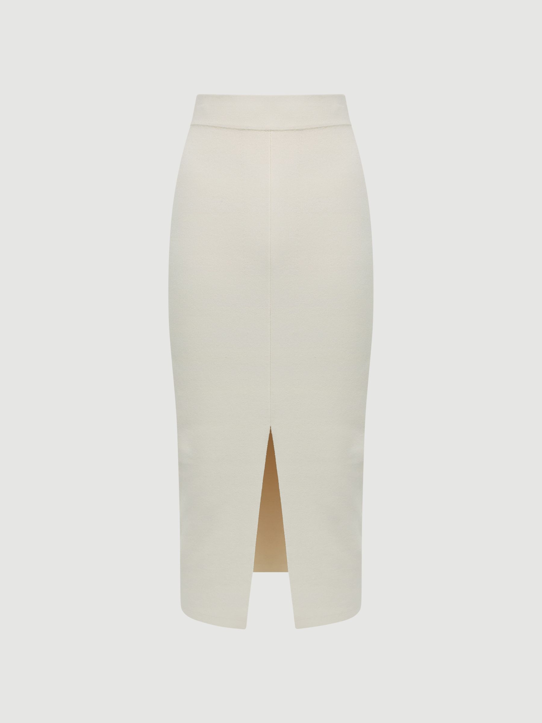 Knitted Co Ord Midi Skirt in White - Image 2 of 6 Knitted Co Ord Midi Skirt in White - Image 2 of 6