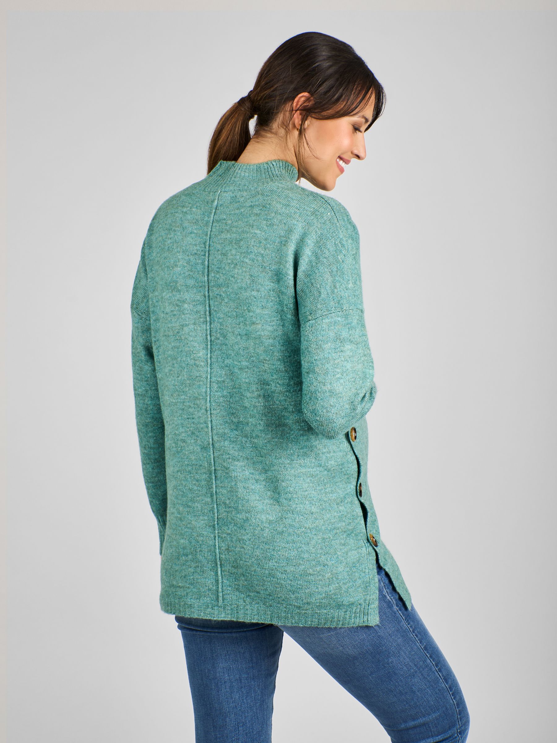 Sage Green Turtle Neck Maternity & Nursing Jumper - Image 2 of 4
