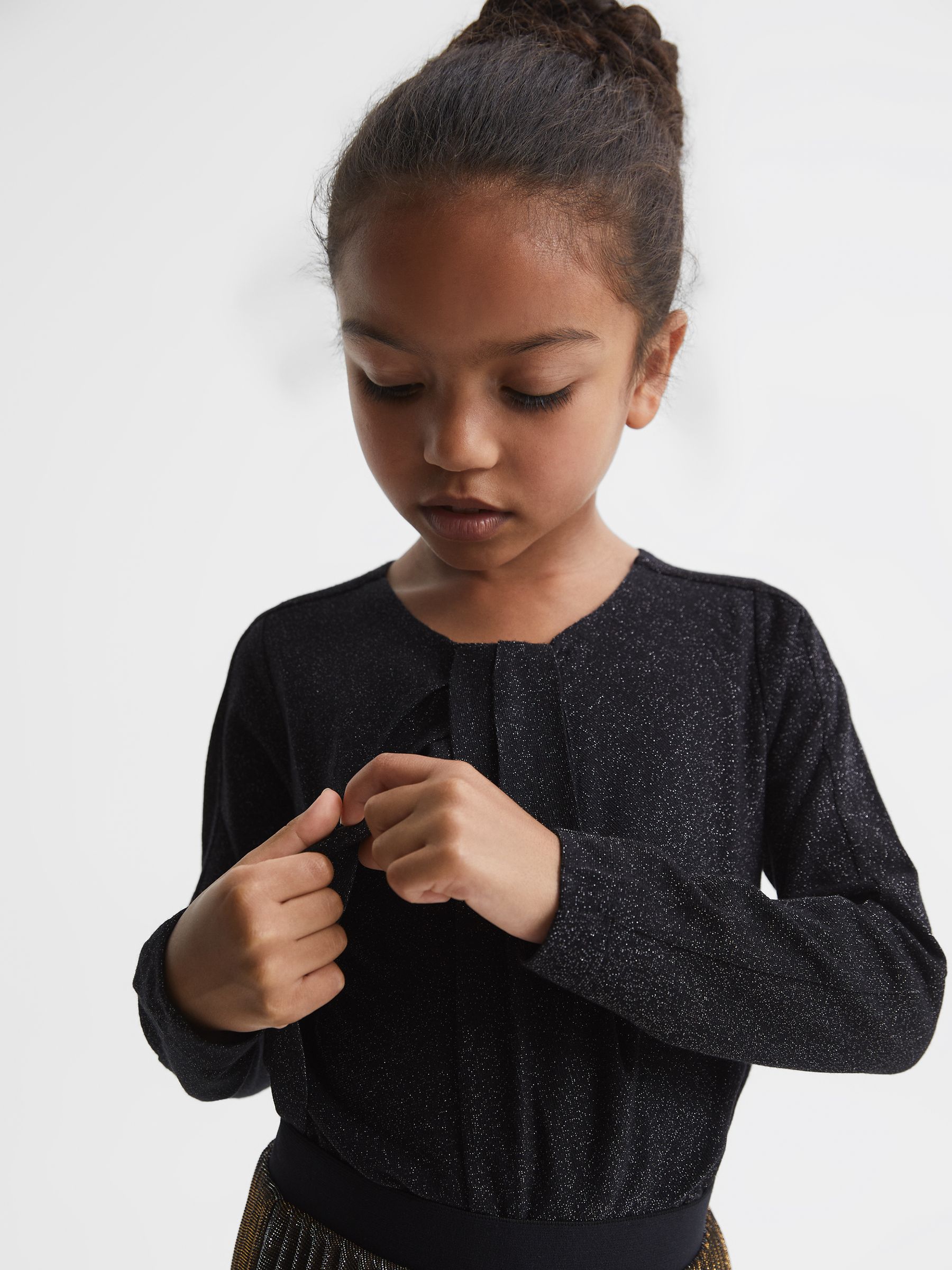 Junior Twist Front Jersey Top in Black - Image 4 of 6