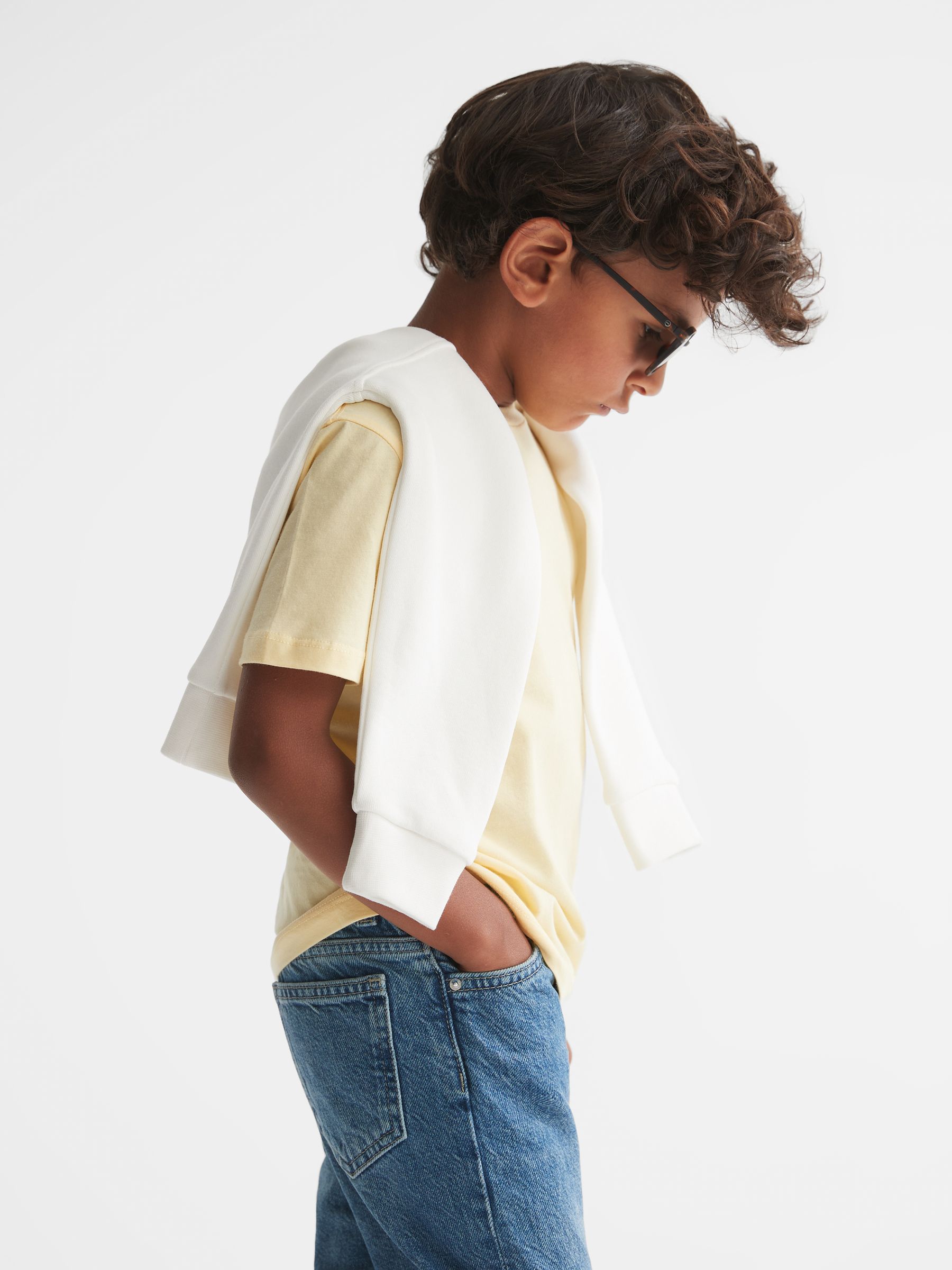 3-9 yrs Crew Neck T-Shirt in Lemon - Image 3 of 8