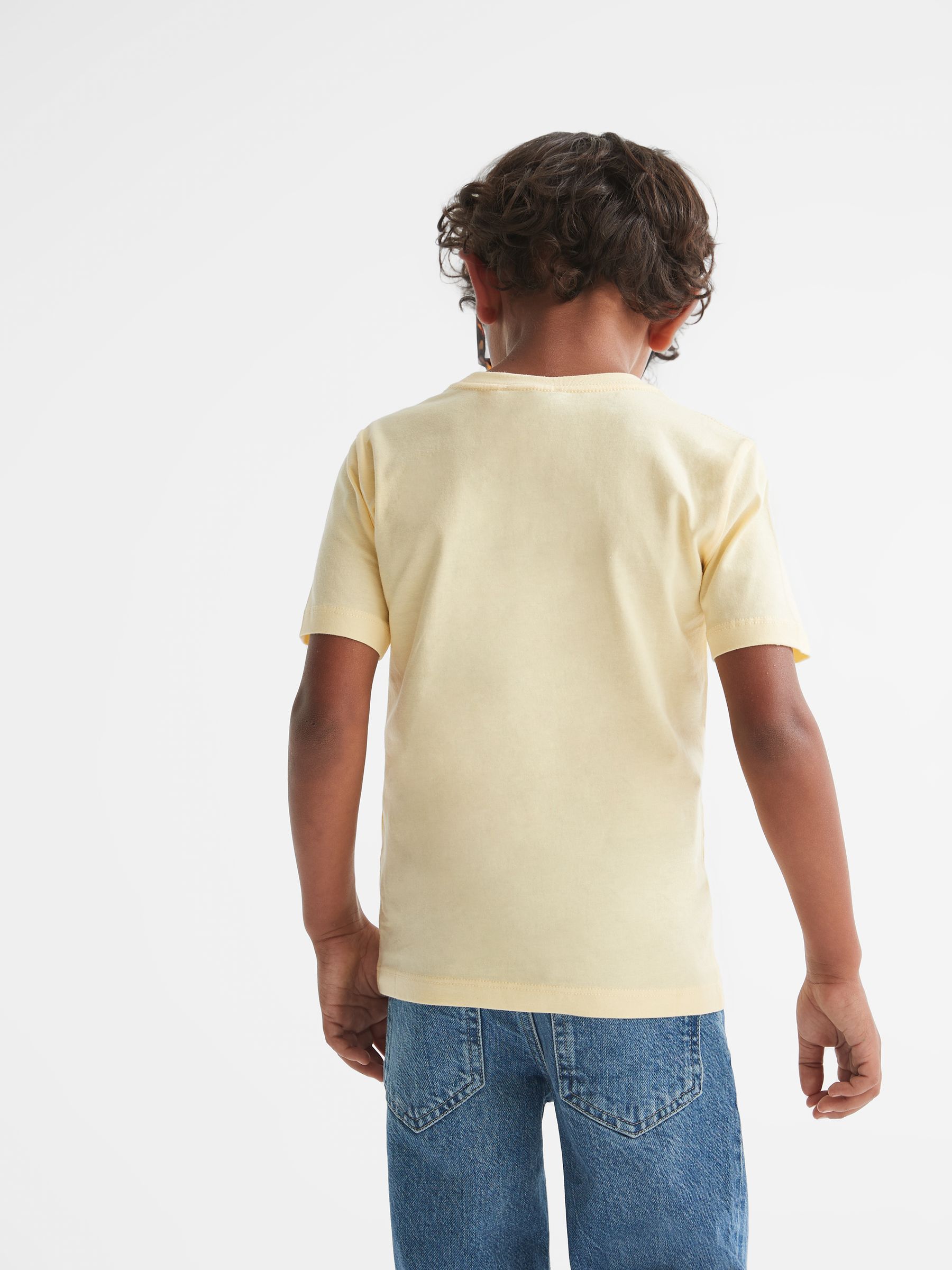 3-9 yrs Crew Neck T-Shirt in Lemon - Image 5 of 8