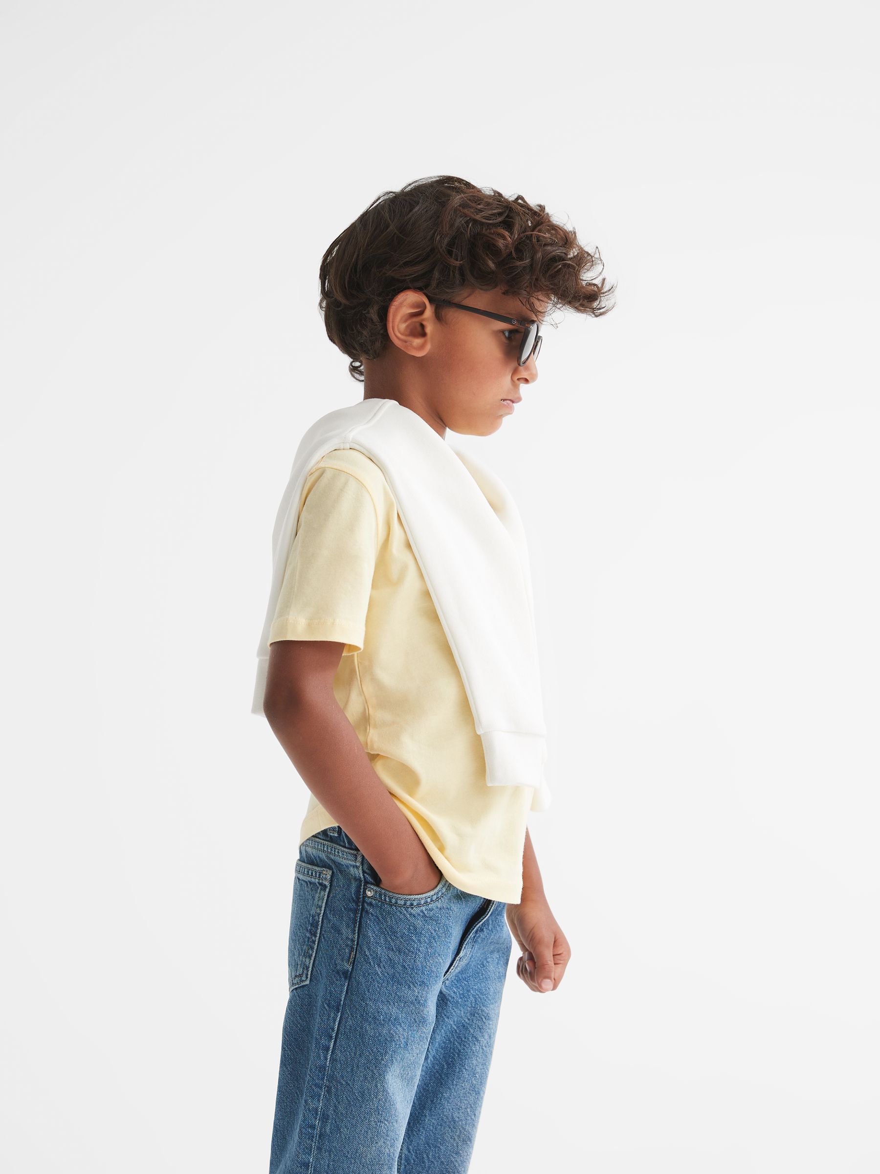 3-9 yrs Crew Neck T-Shirt in Lemon - Image 7 of 8