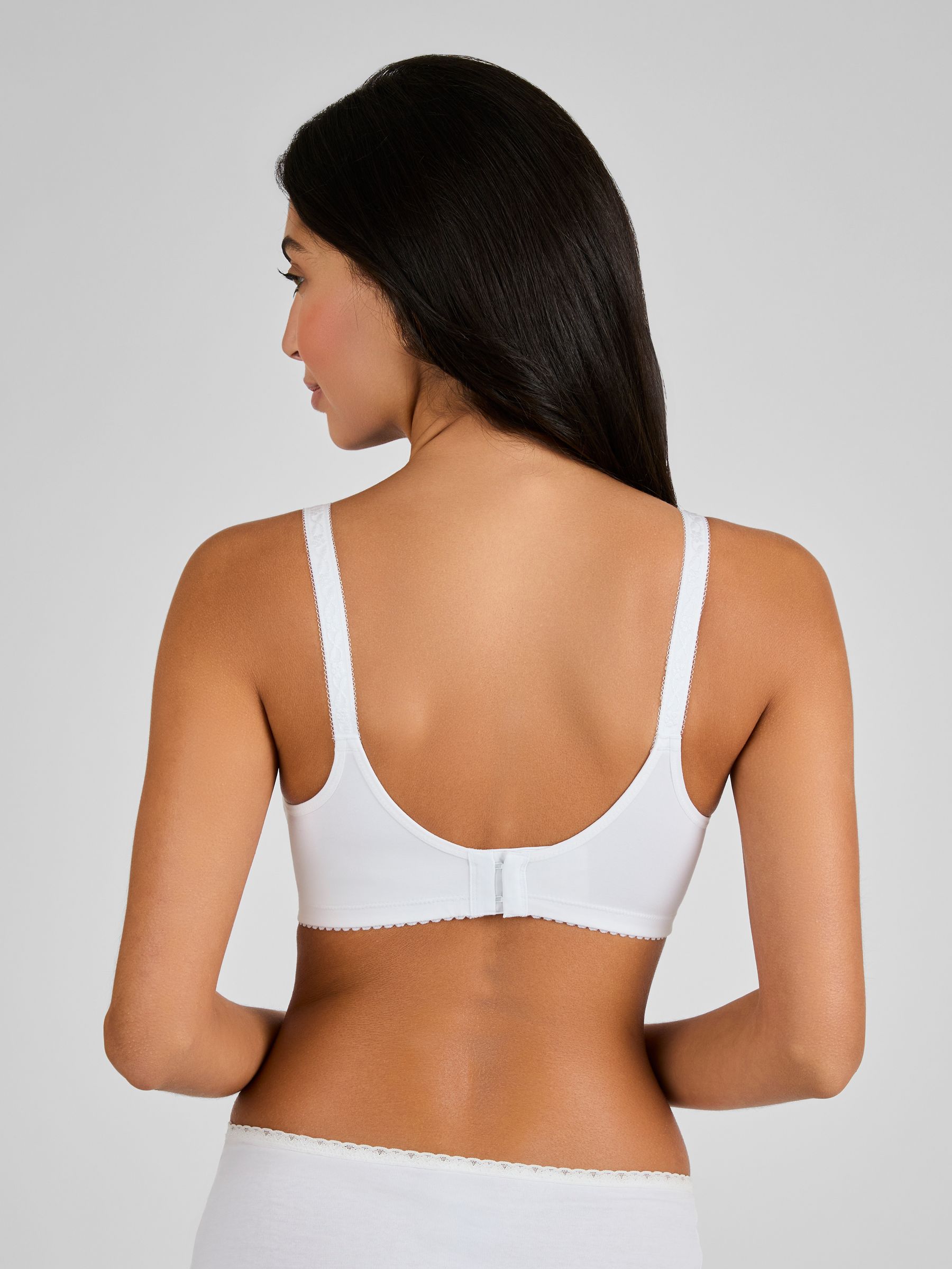 White Maternity & Nursing Lace Trim Bra - Image 2 of 5