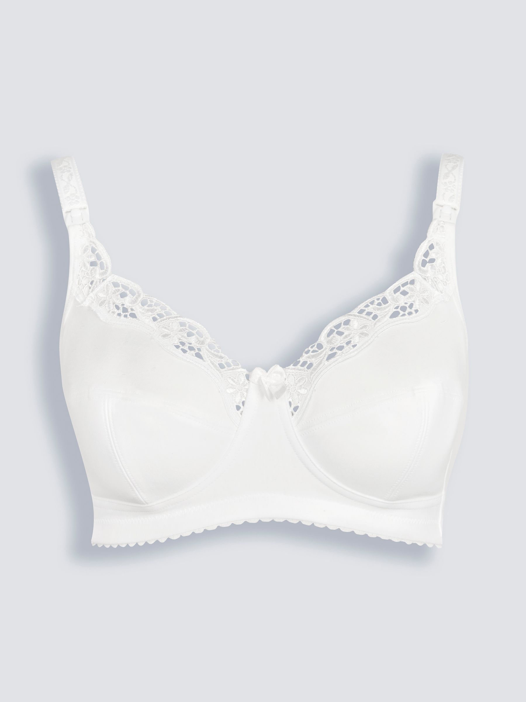 White Maternity & Nursing Lace Trim Bra - Image 4 of 5