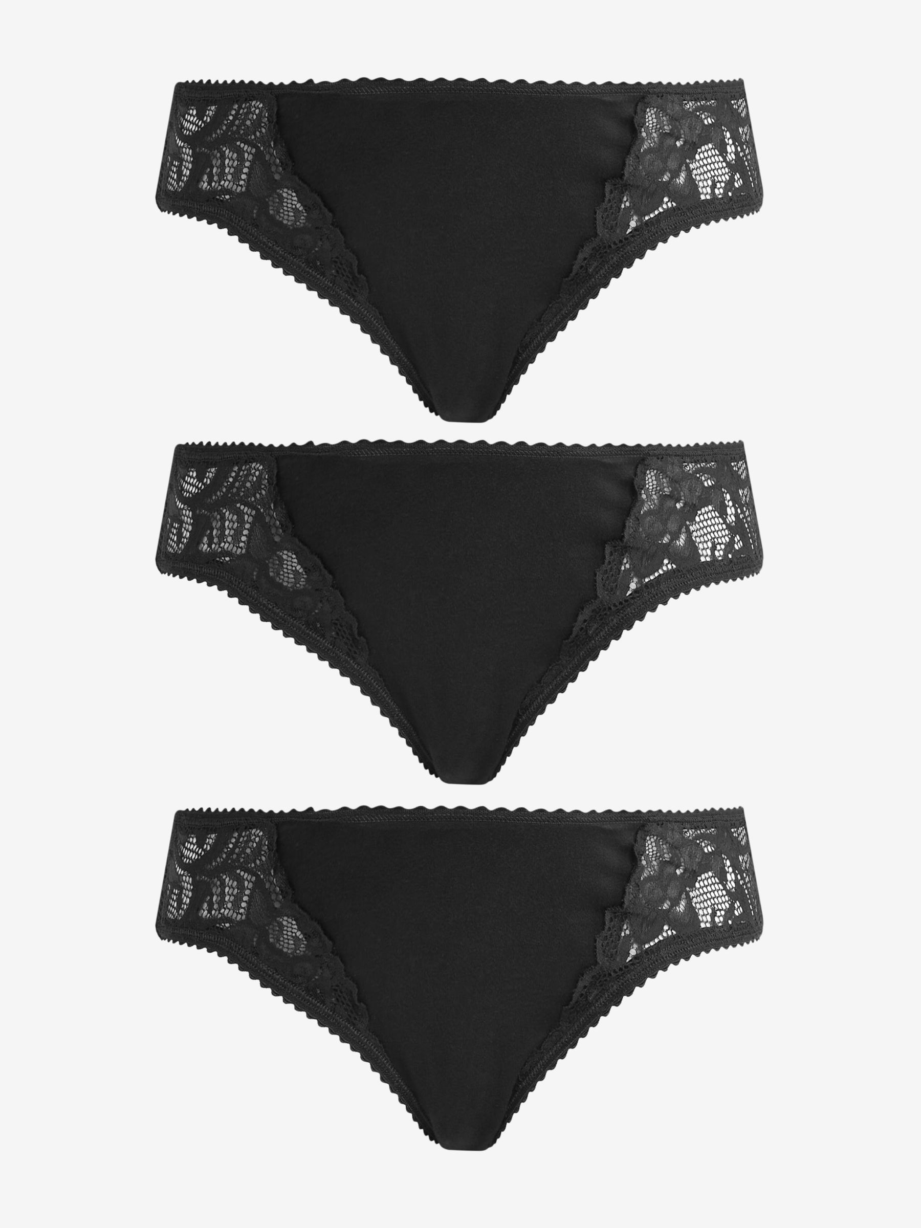 Black 3-Pack Lace Trim Maternity Knickers - Image 1 of 5