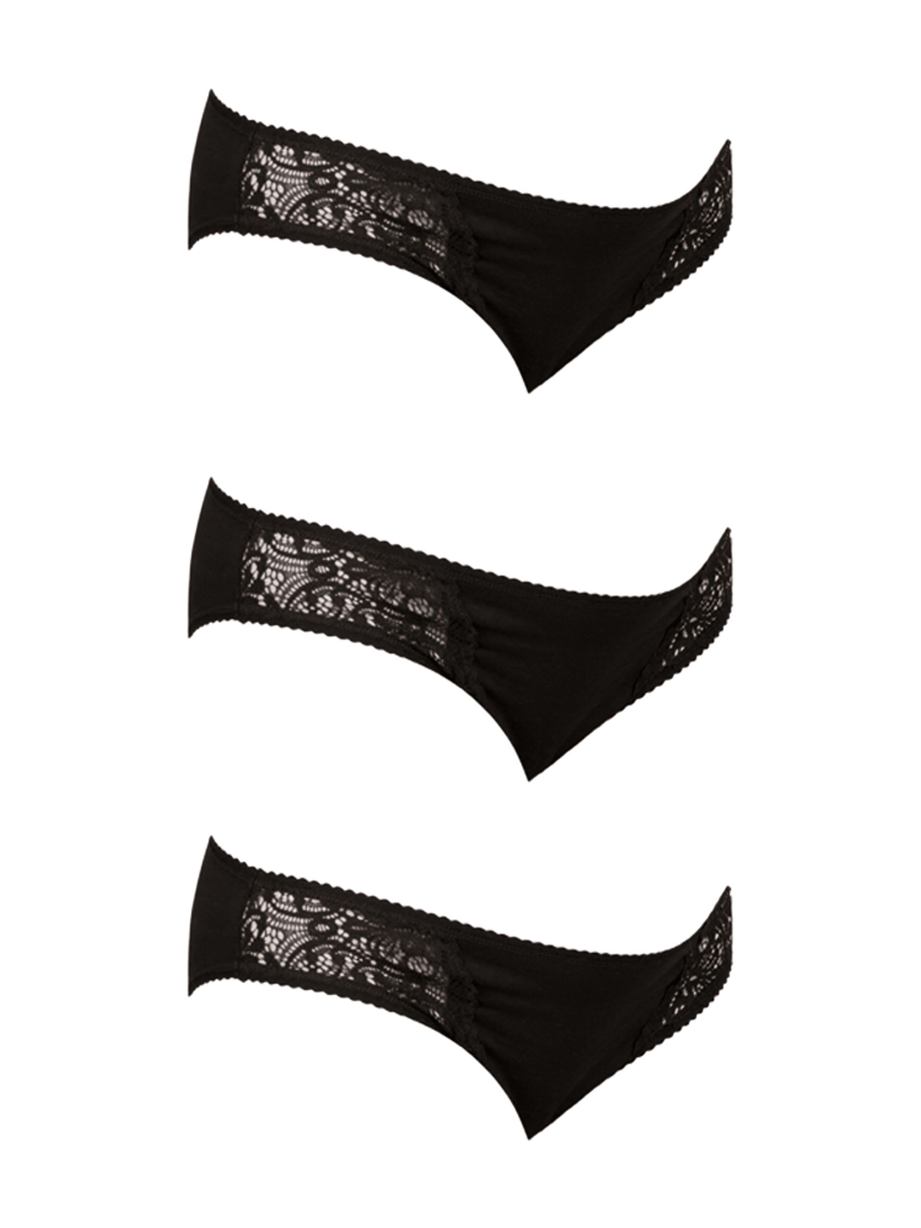 Black 3-Pack Lace Trim Maternity Knickers - Image 2 of 5