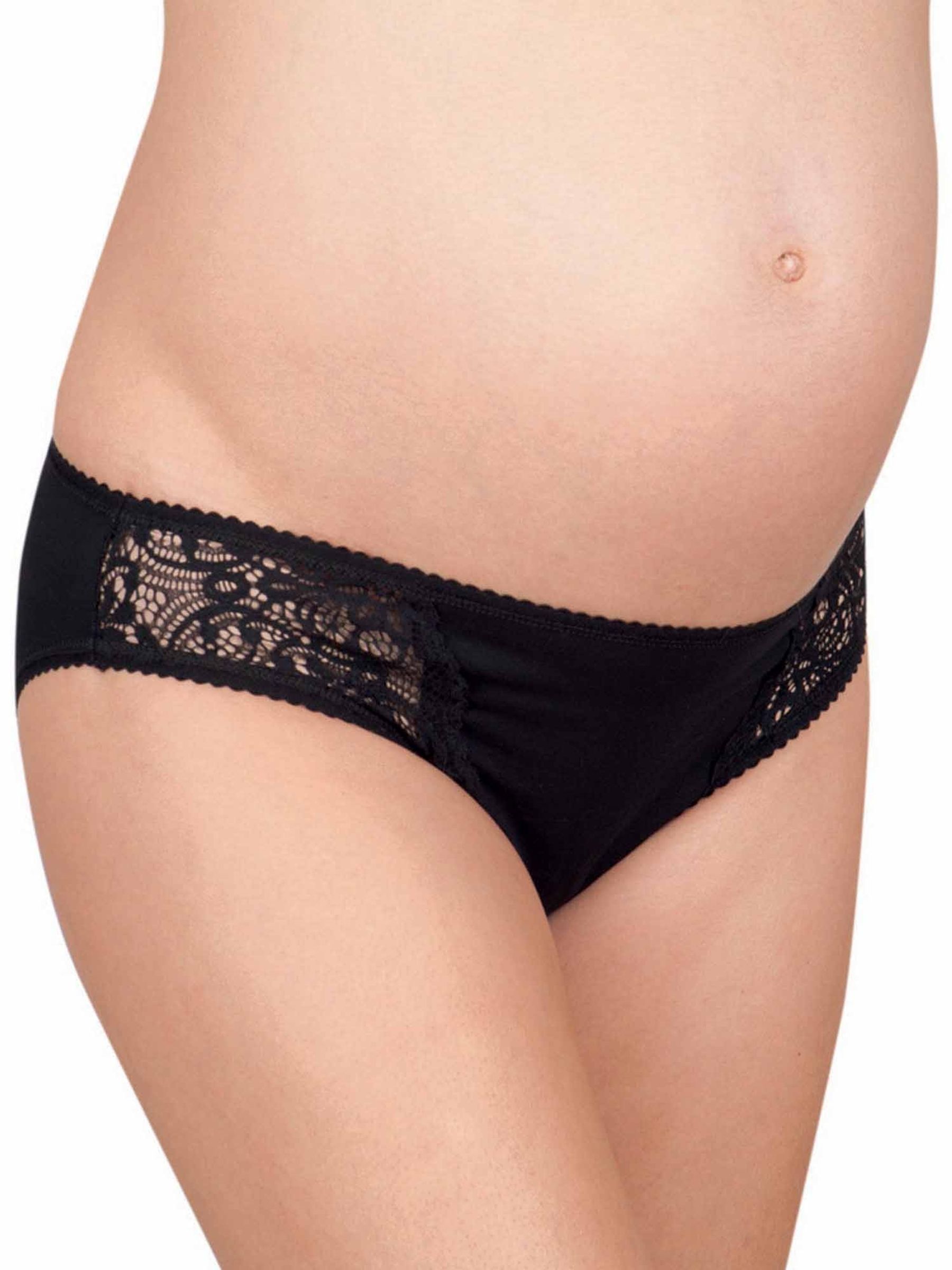 Black 3-Pack Lace Trim Maternity Knickers - Image 5 of 5