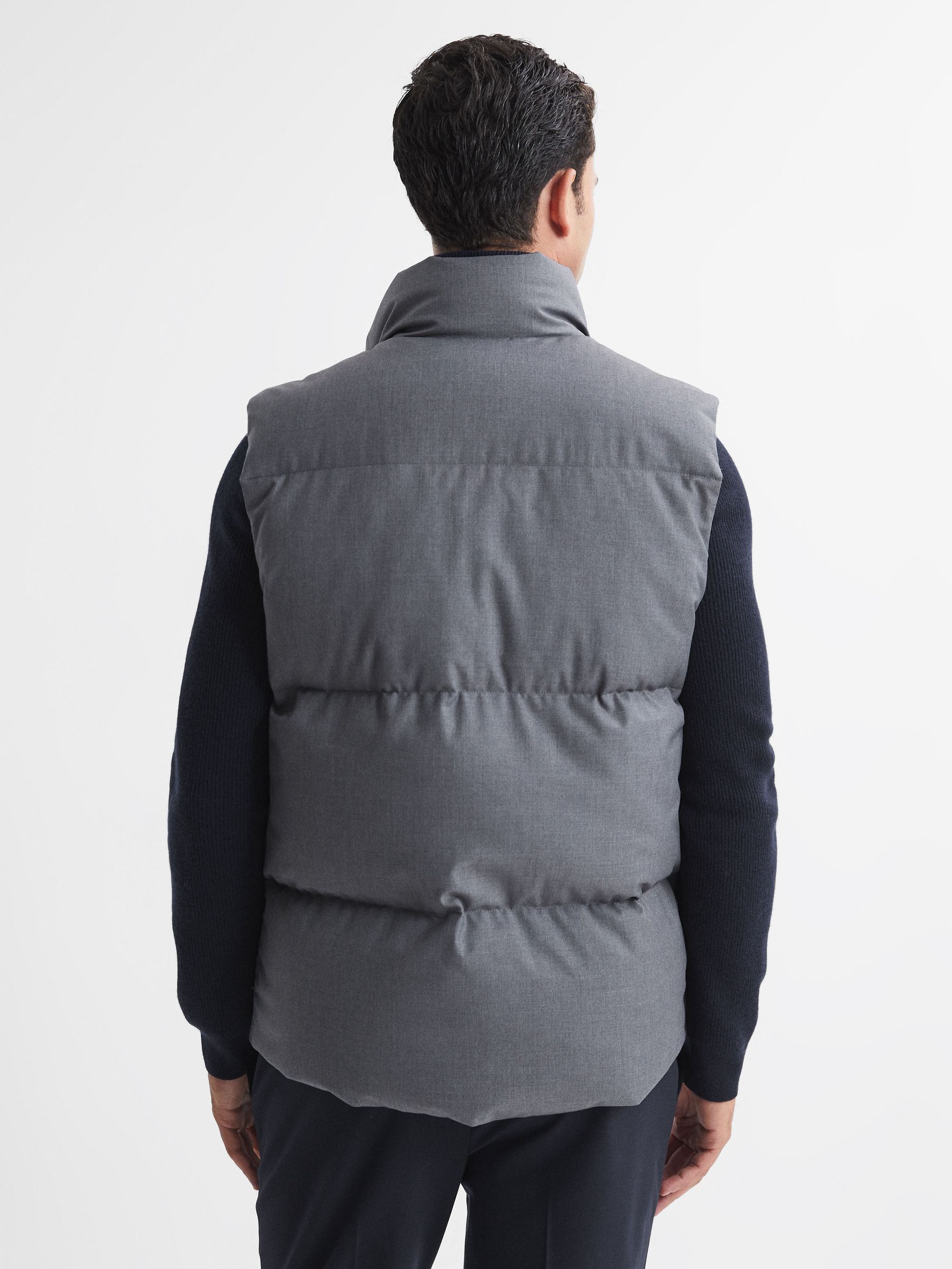 Reiss Quilted Sleeveless Gilet in Grey - REISS Reiss Quilted Sleeveless Gilet in Grey - REISS