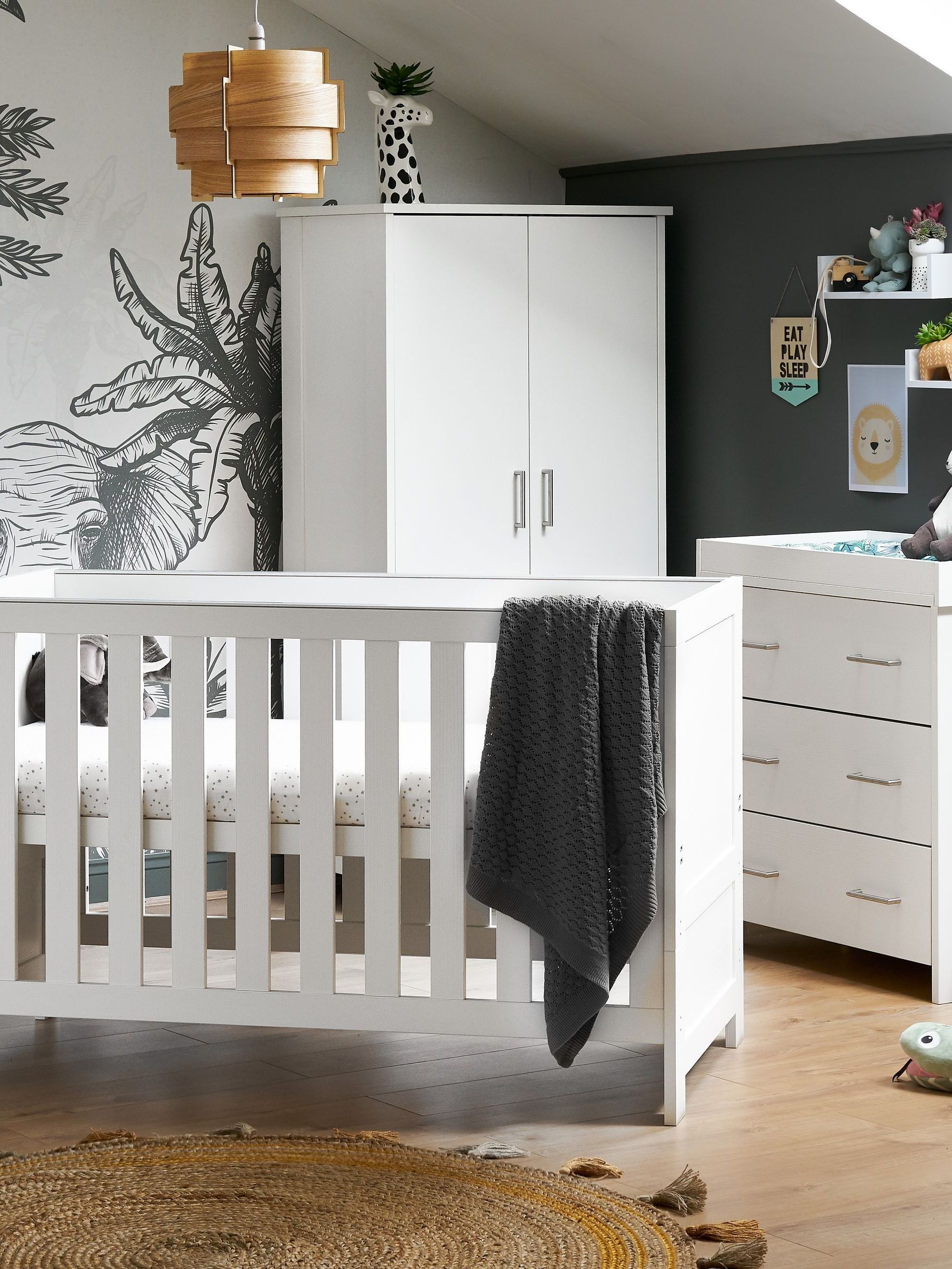 Obaby White Nika Nursery Furniture Set 3 Piece - Image 1 of 4