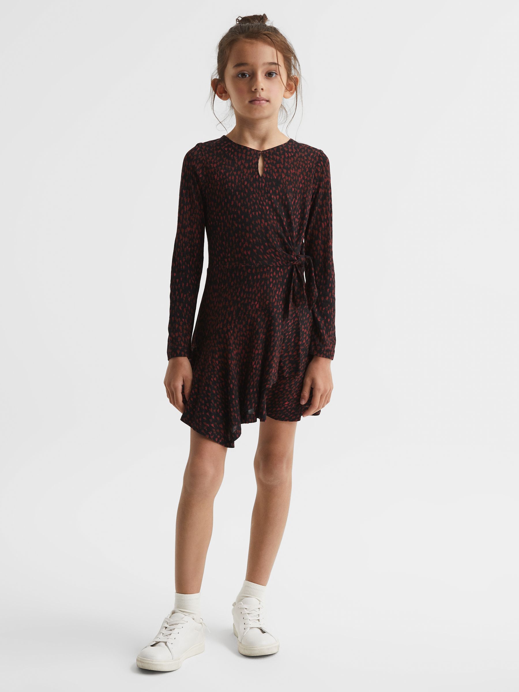 Printed Jersey Dress in Black Print - Image 1 of 7
