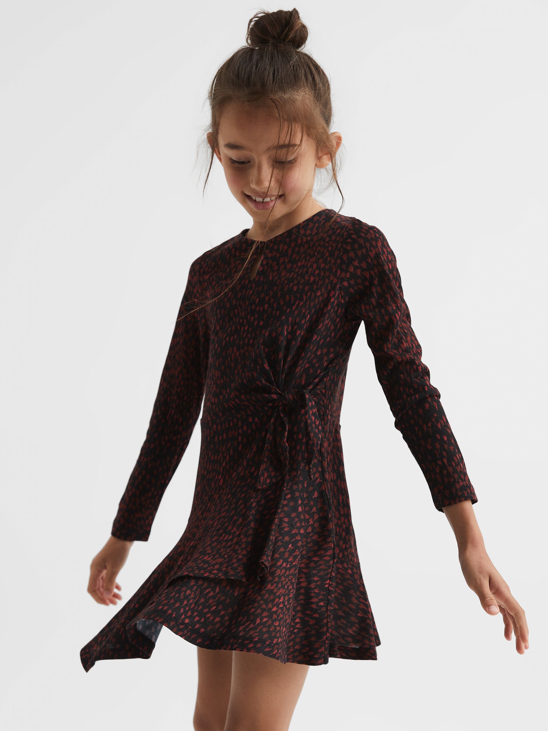 Printed Jersey Dress in Black Print - Image 3 of 7