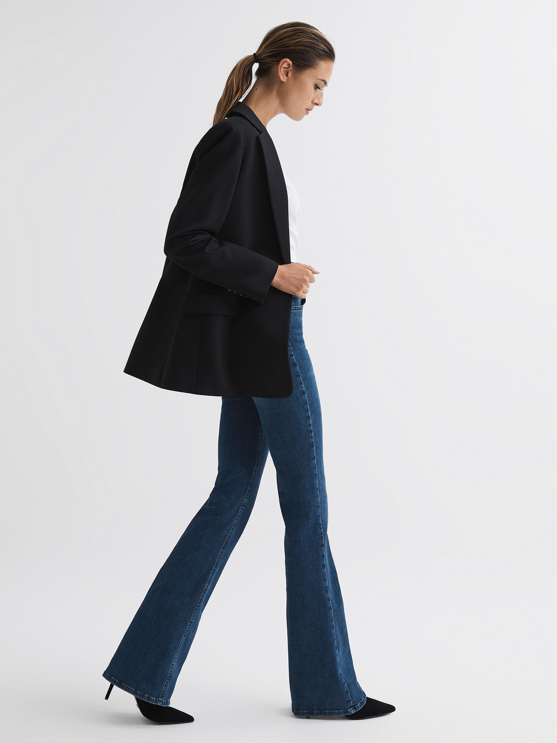 Džíny Contour High Passe zvonové barvy v inkoustové barvě - Obrázek 8 z 9