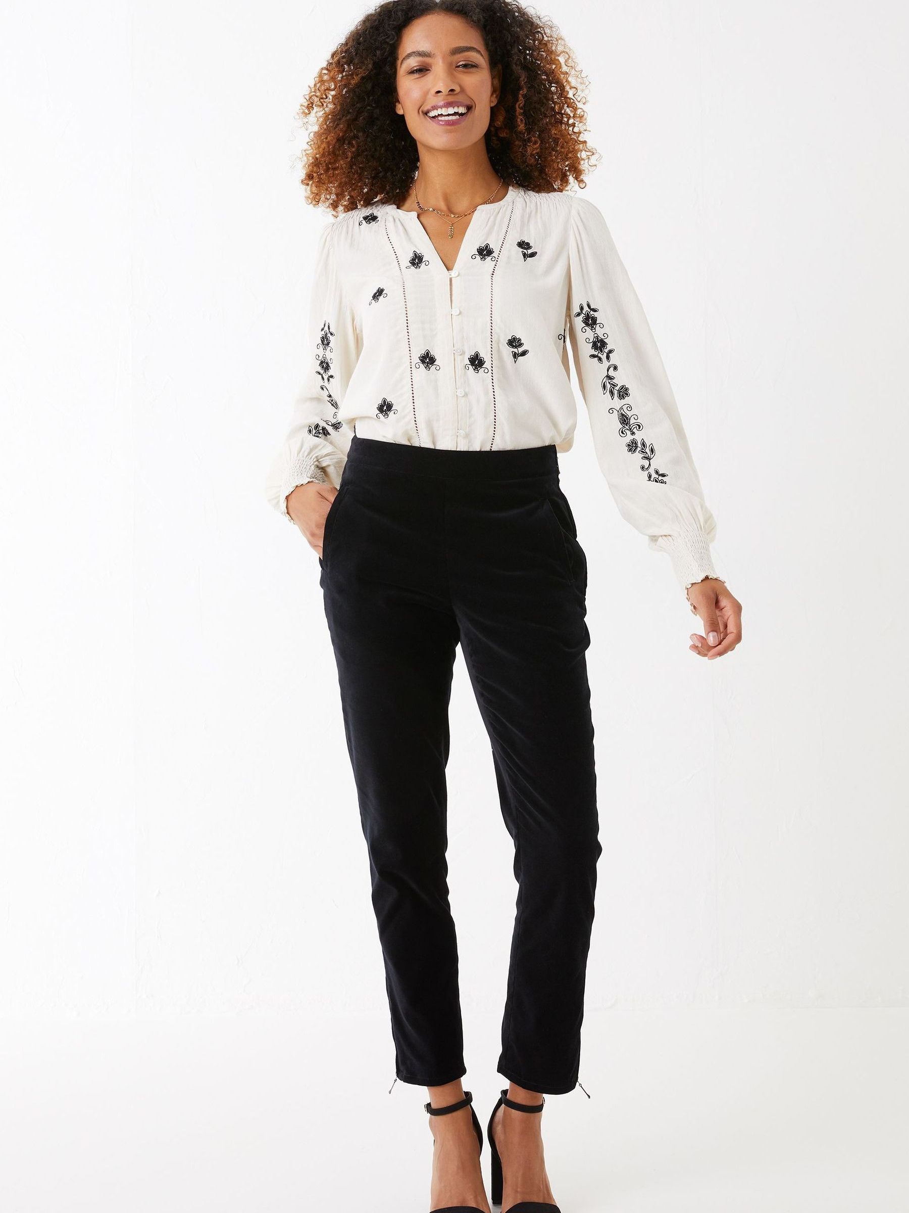 Isobelle Velvet Black Trousers - Image 3 of 5