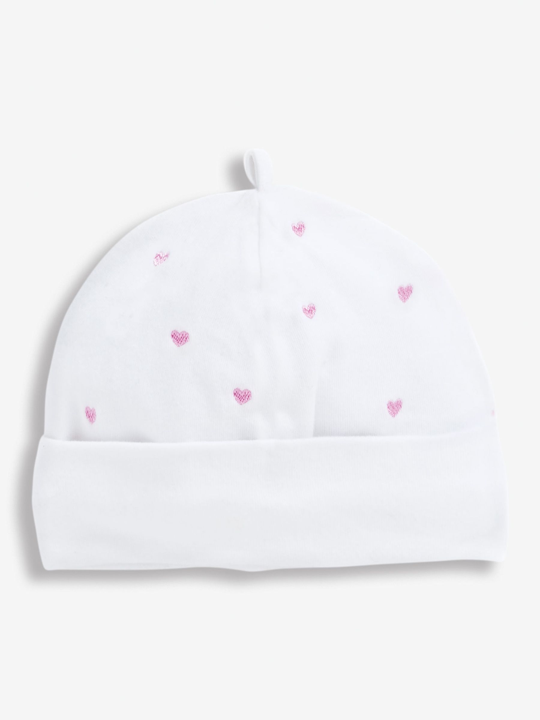 Pink Heart Embroidered Cotton Baby Hat - Image 2 of 4