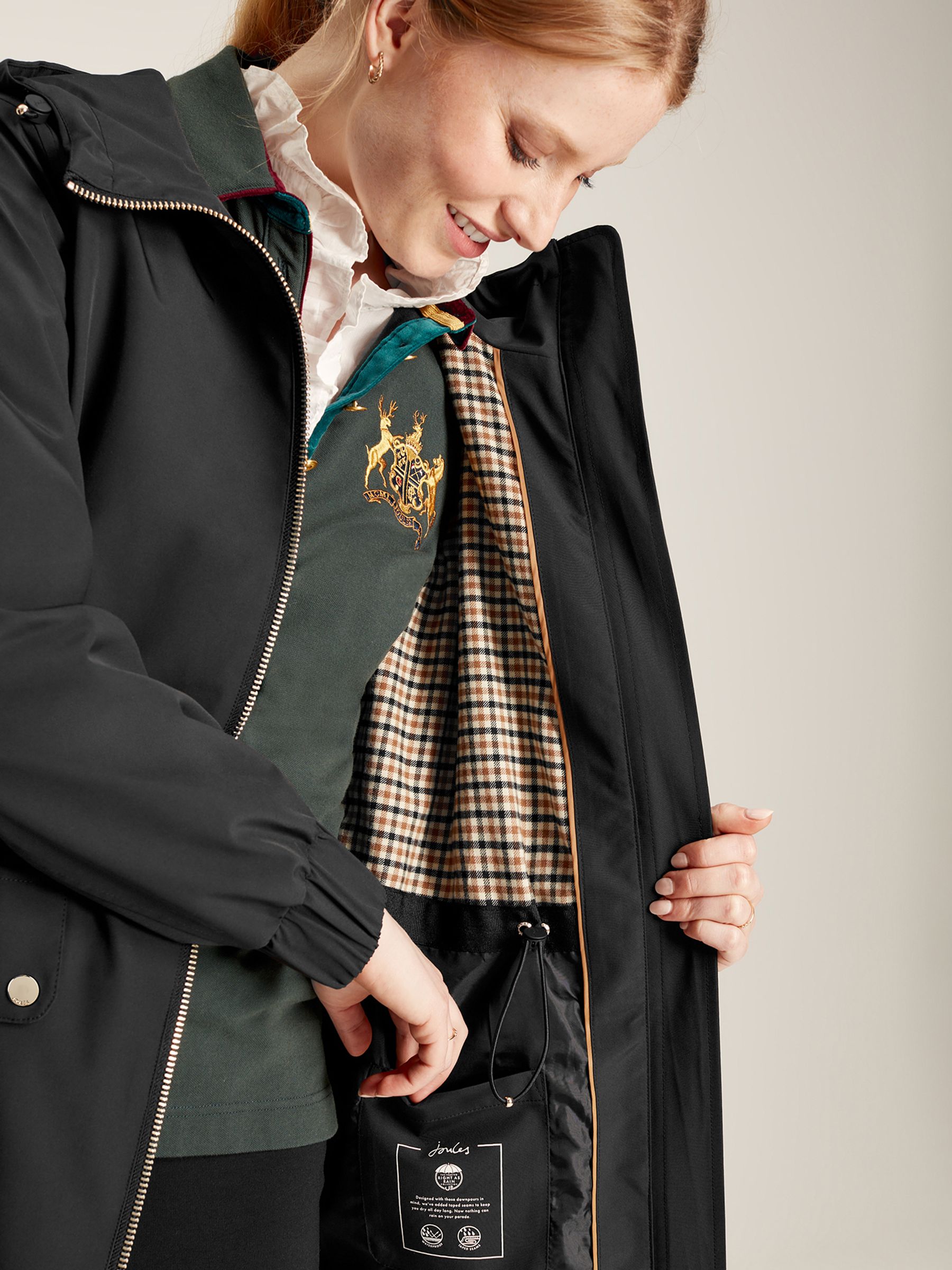 Elmfield Black Waterproof Raincoat With Hood - Image 4 of 8