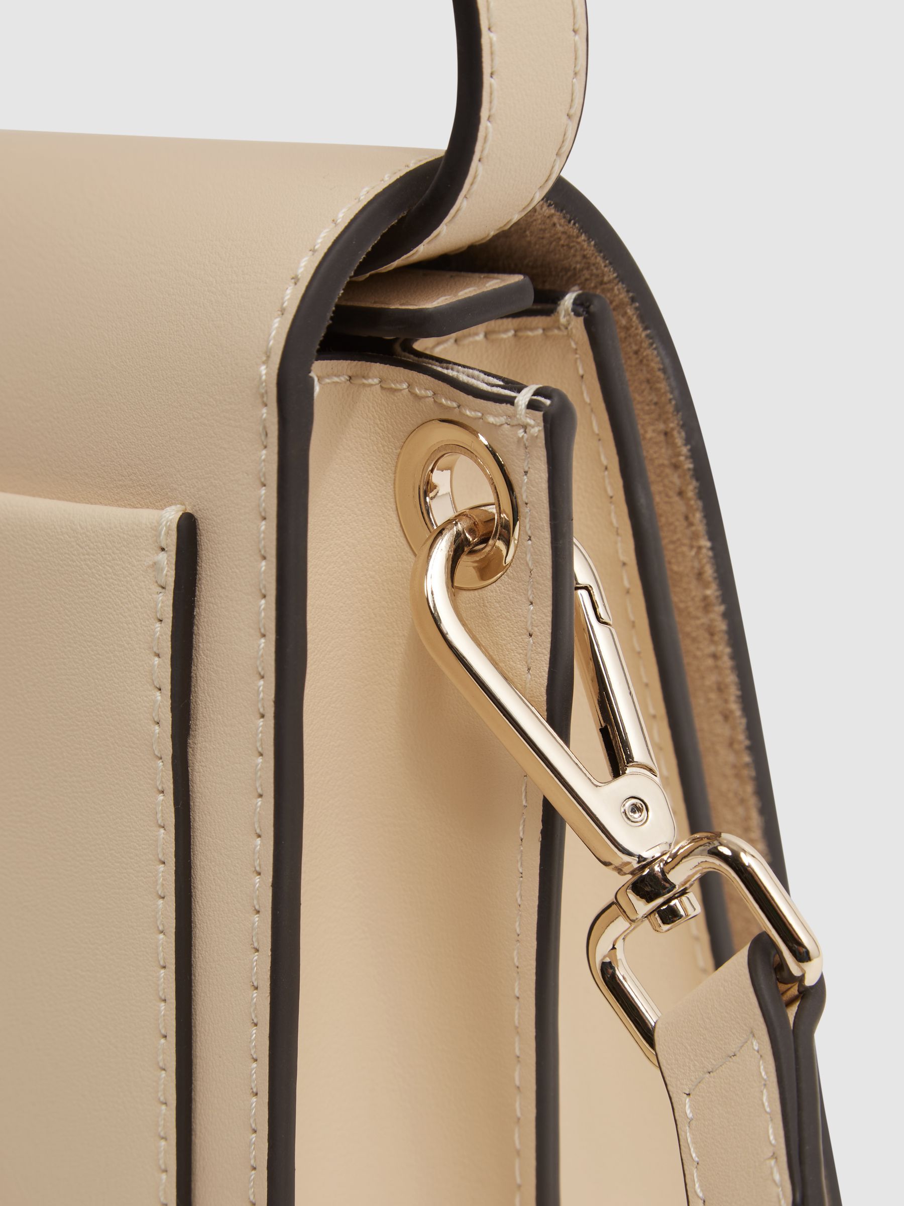 Leather Concertina Cross-body Bag in Buttermilk - Image 4 of 4
