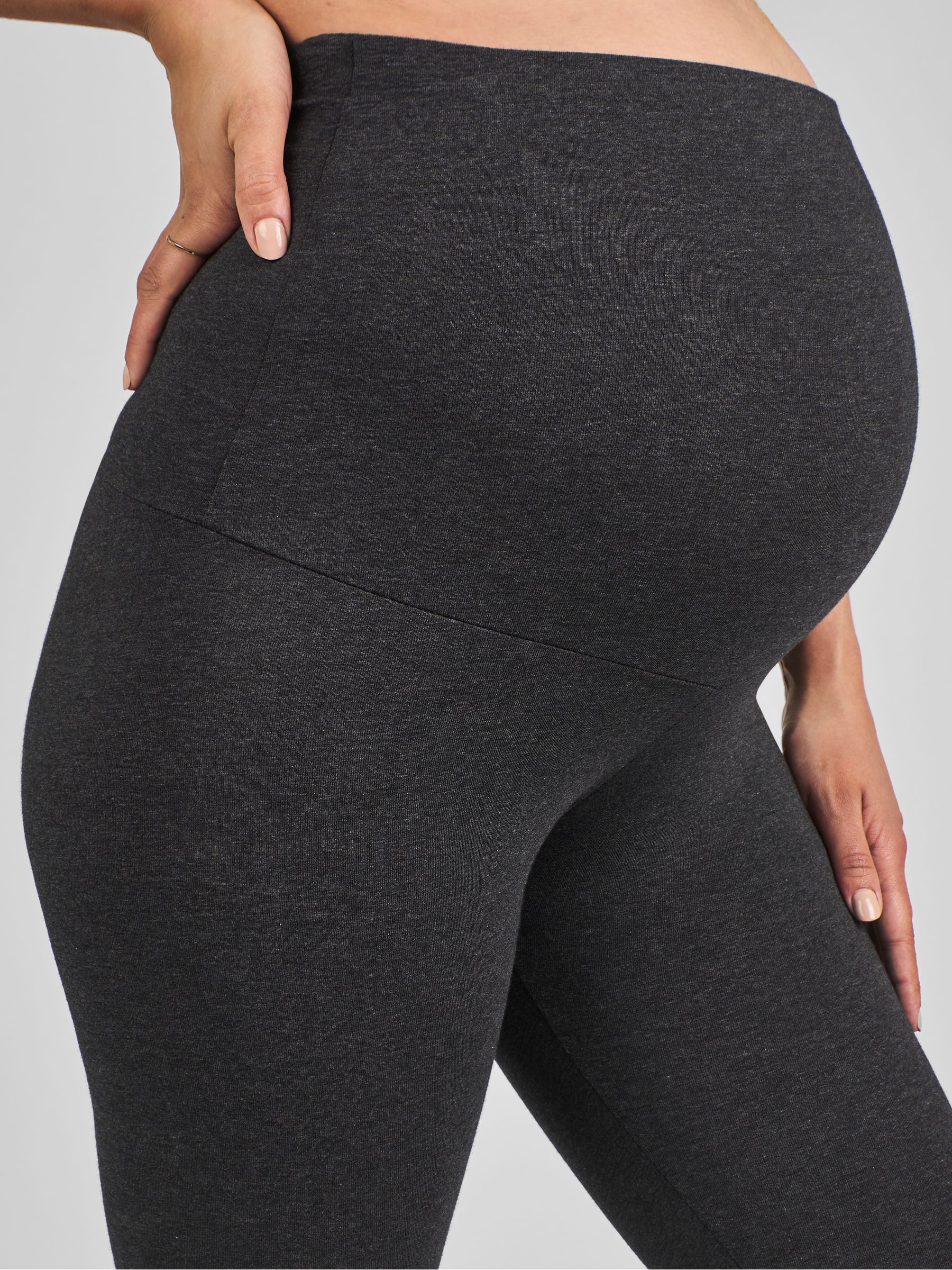 Charcoal Grey Cotton Rich Maternity Leggings - Image 4 of 4