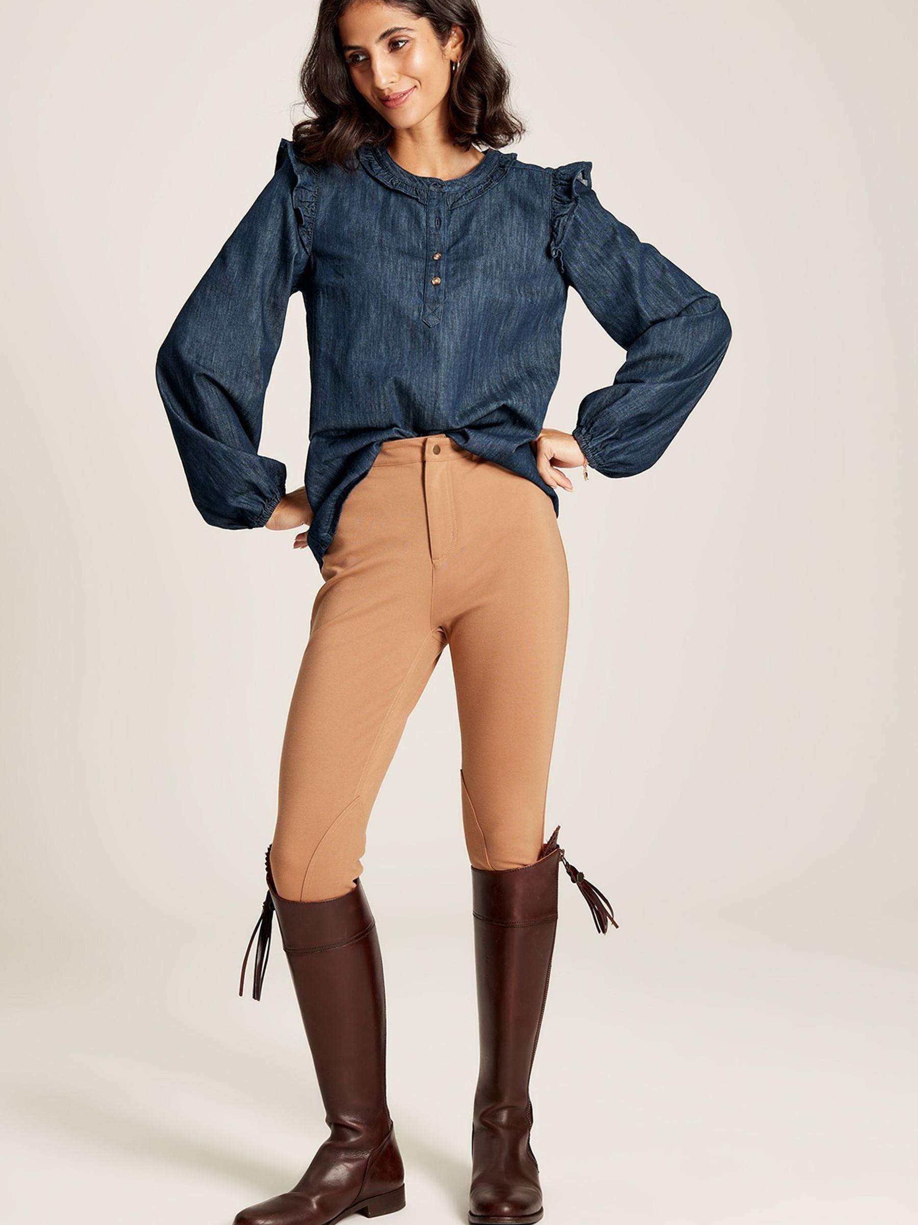 Remi Blue Frill Shoulder Chambray Blouse - Image 5 of 6