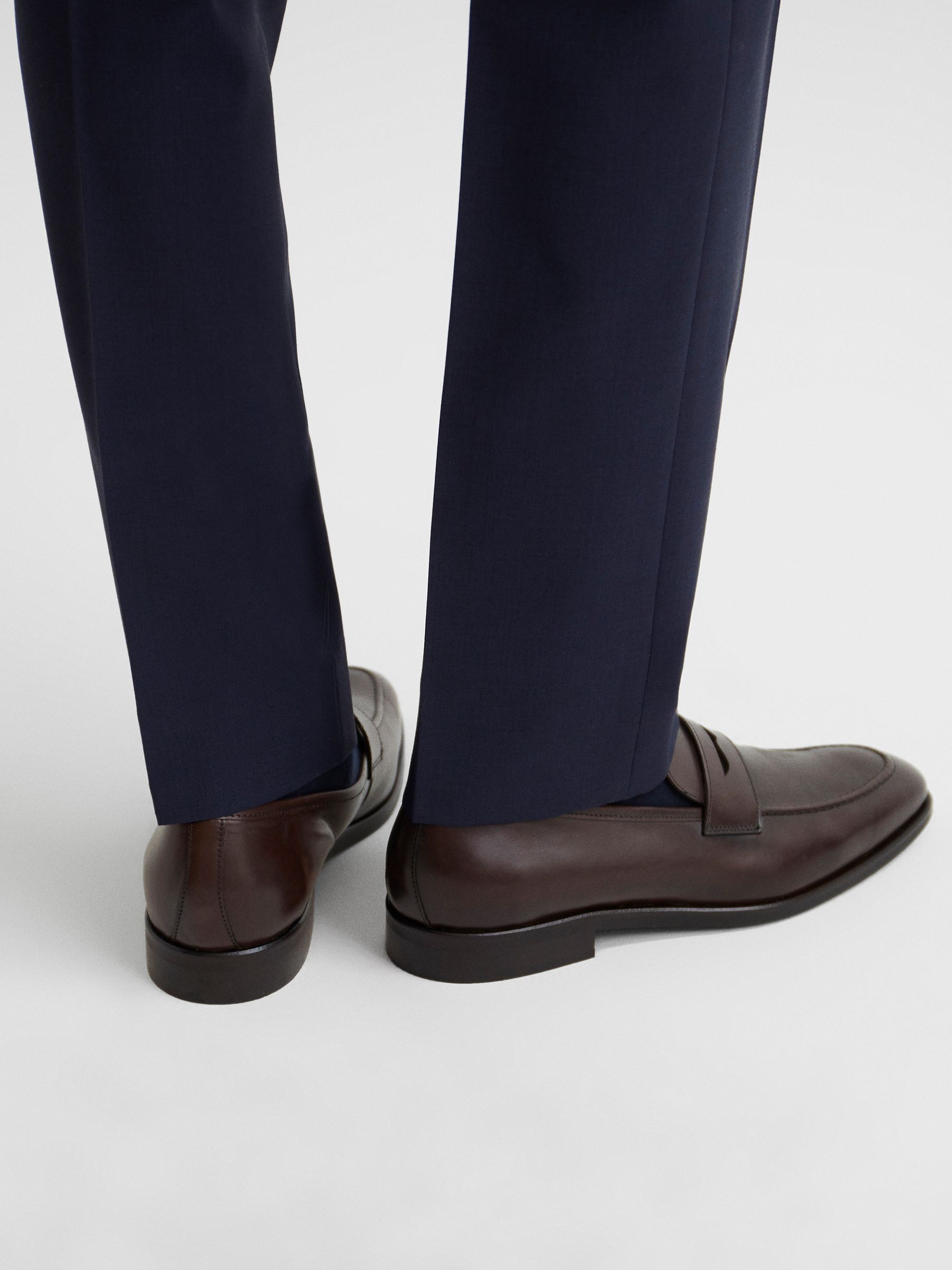 Leather Saddle Loafers in Brown - Image 3 of 6