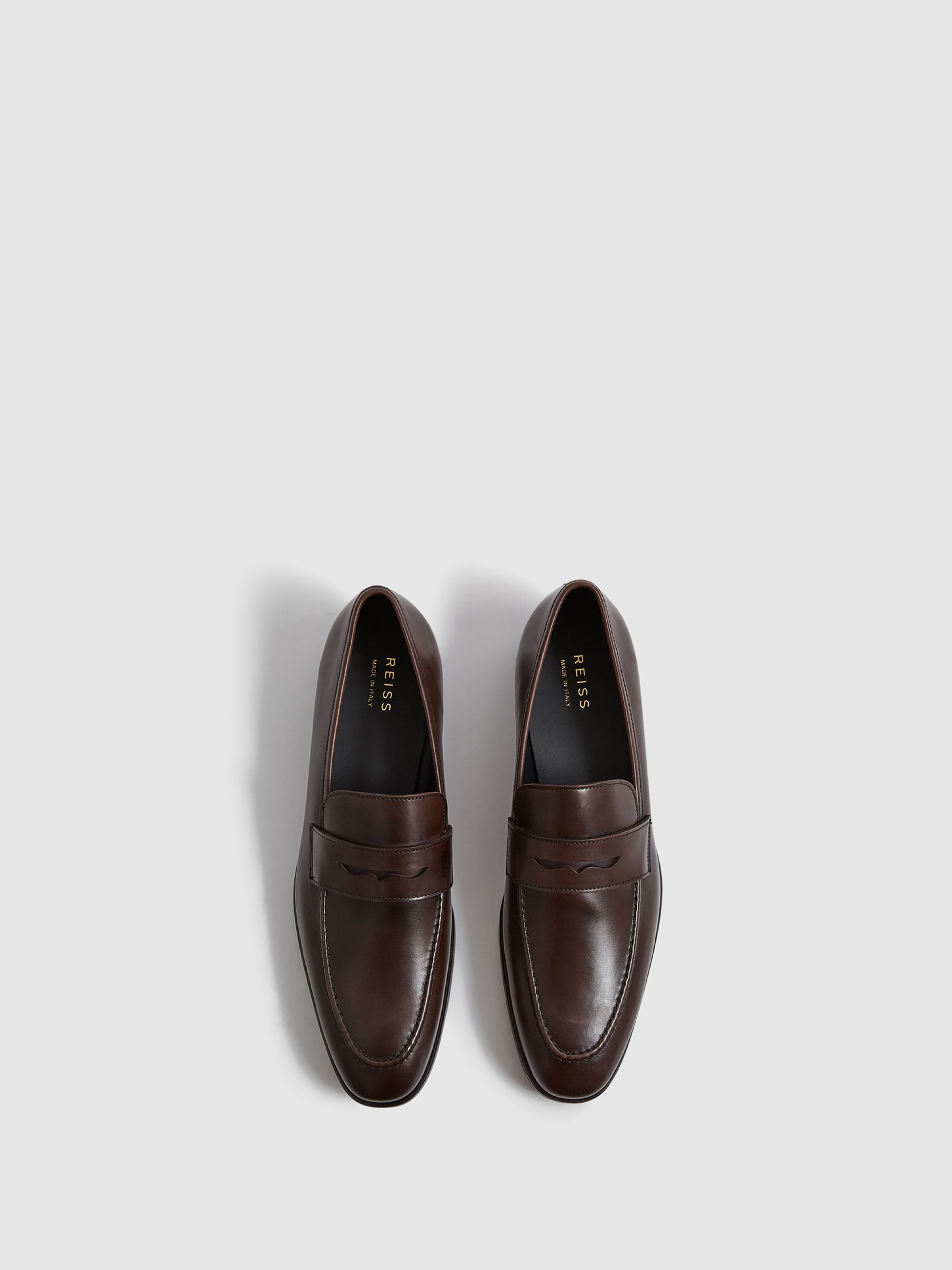 Leather Saddle Loafers in Brown - Image 4 of 6