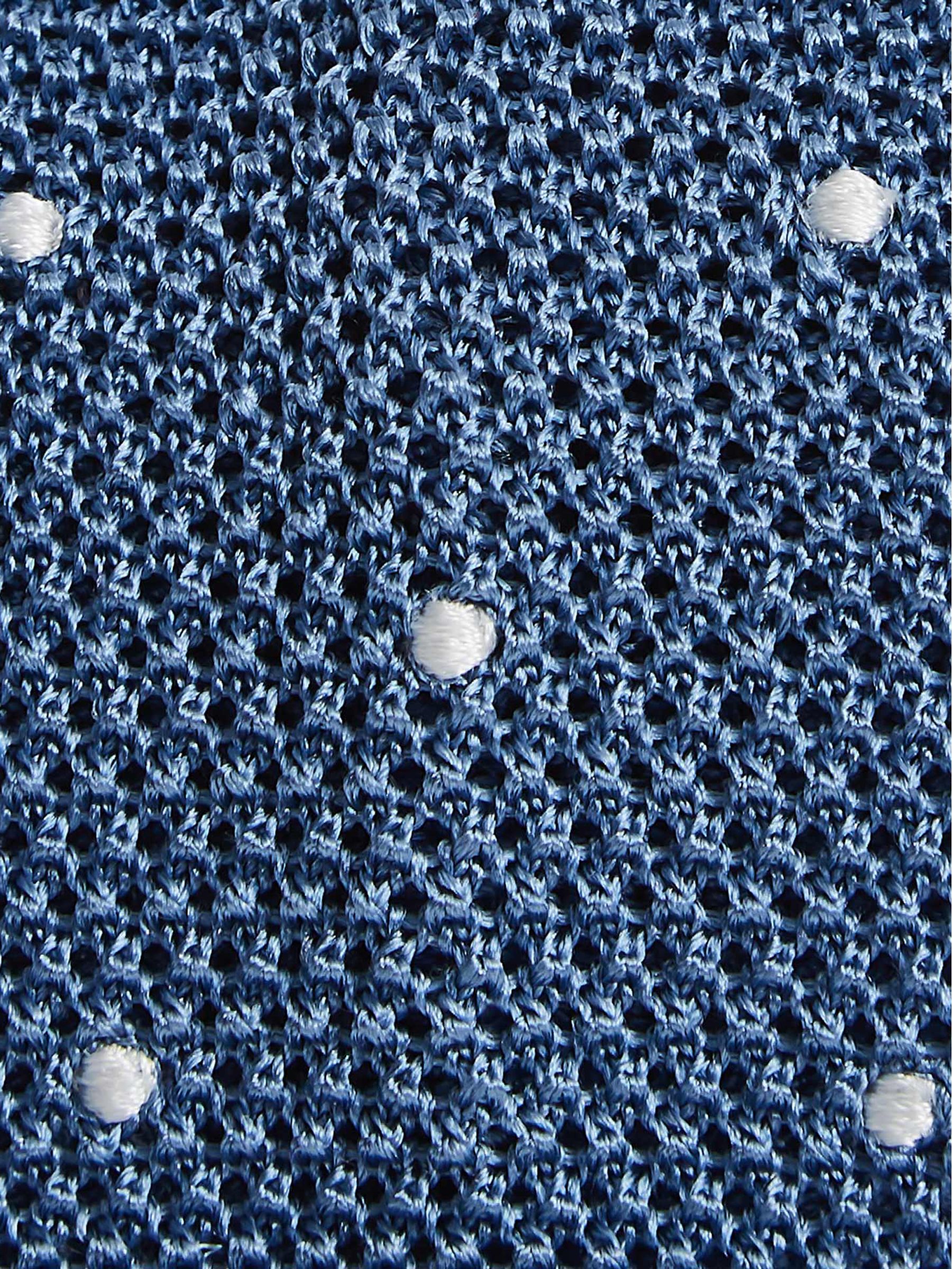 Silk Spotted Tie in Airforce Blue - Image 4 of 4