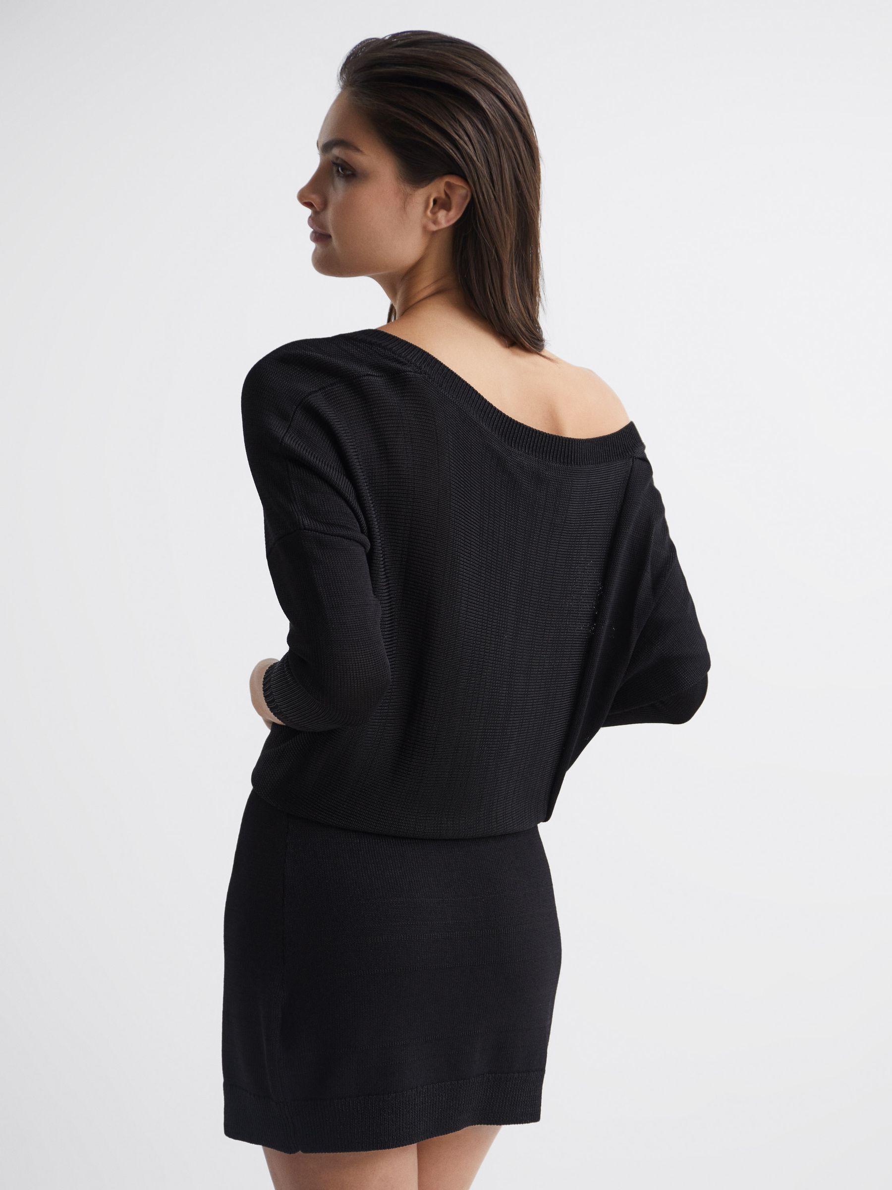 Knitted Bodycon Dress in Black - Image 5 of 7
