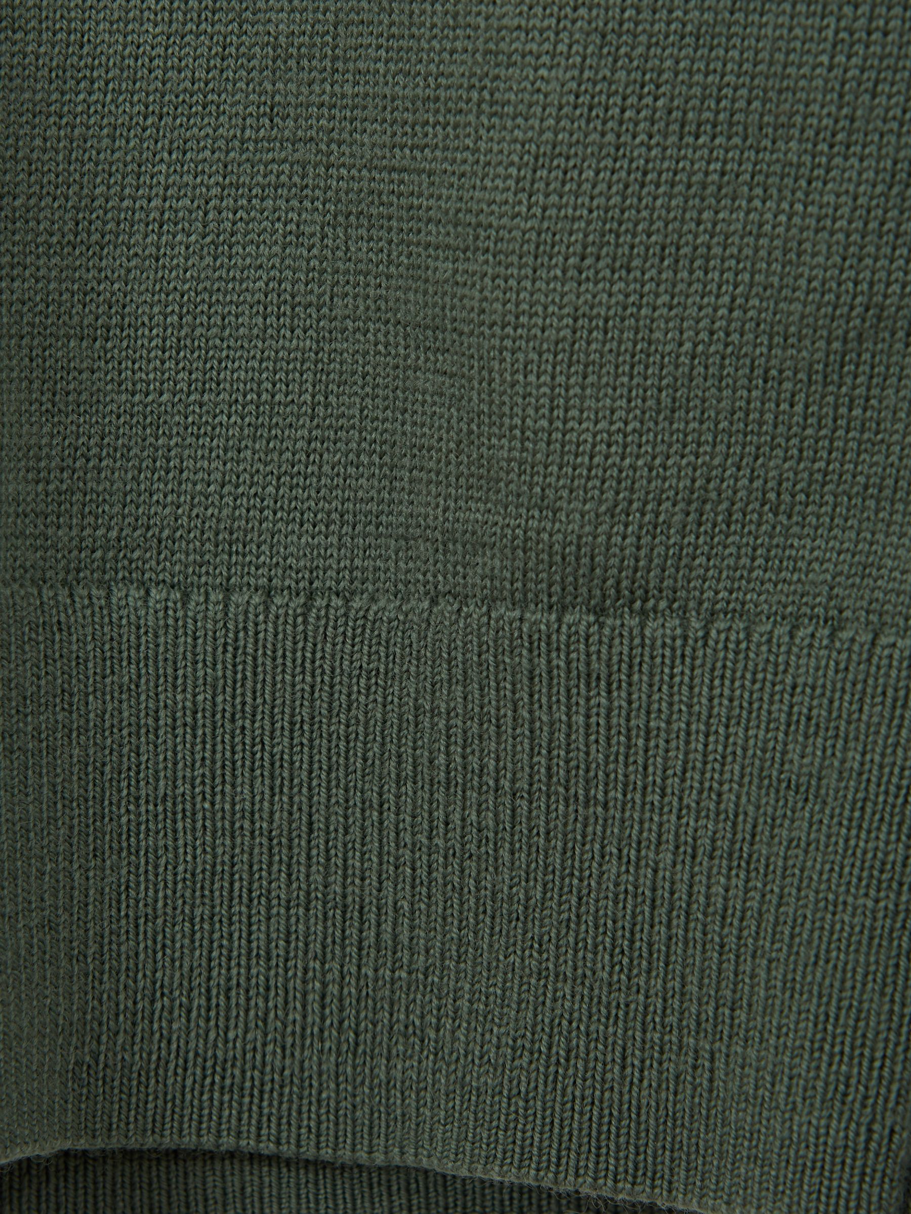 9-14 yrs Zip-Neck Merino Wool Jumper in Rosemary - Image 6 of 6