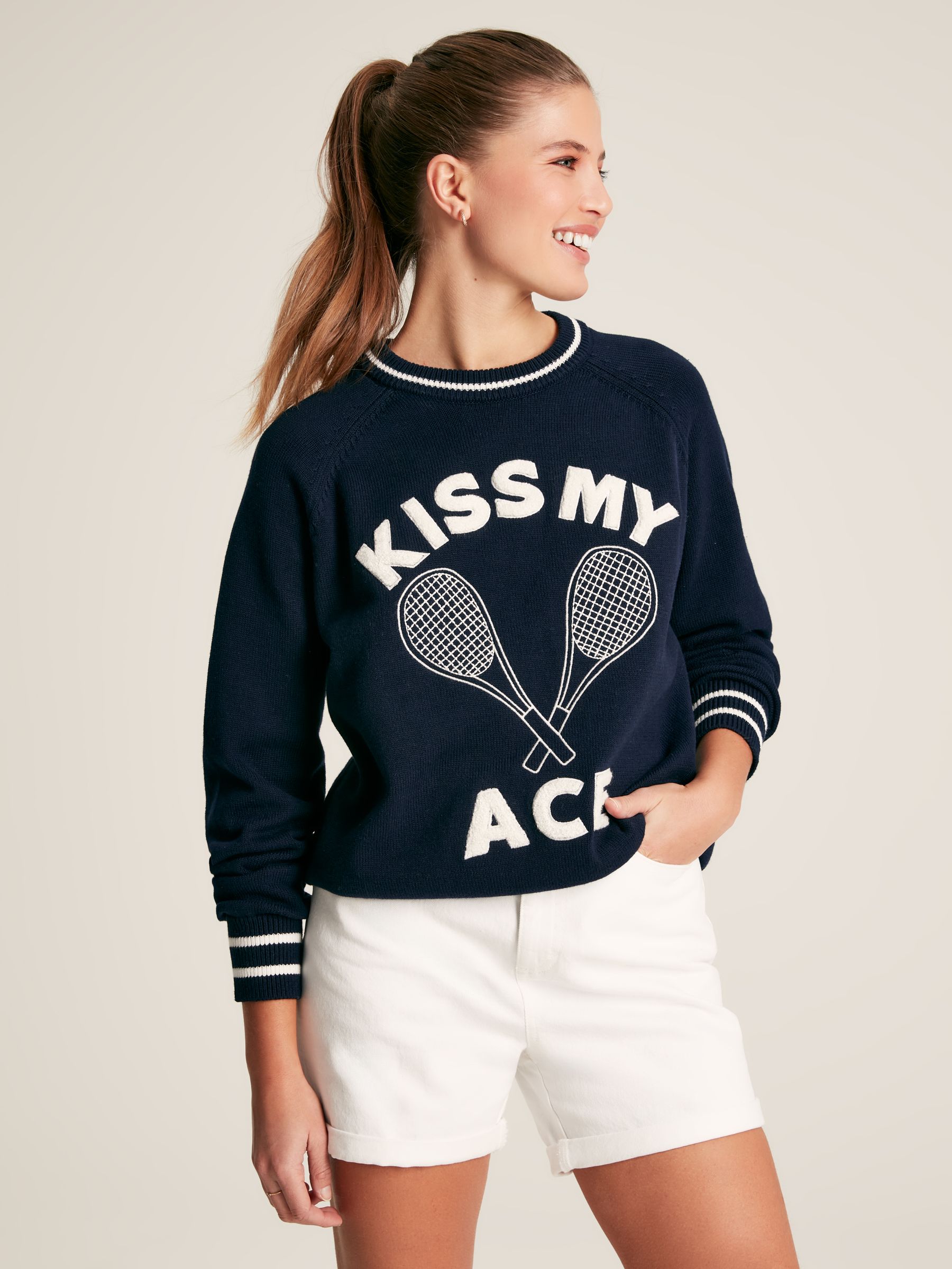 Break Point Navy blue Knitted Tennis Jumper - Image 1 of 7