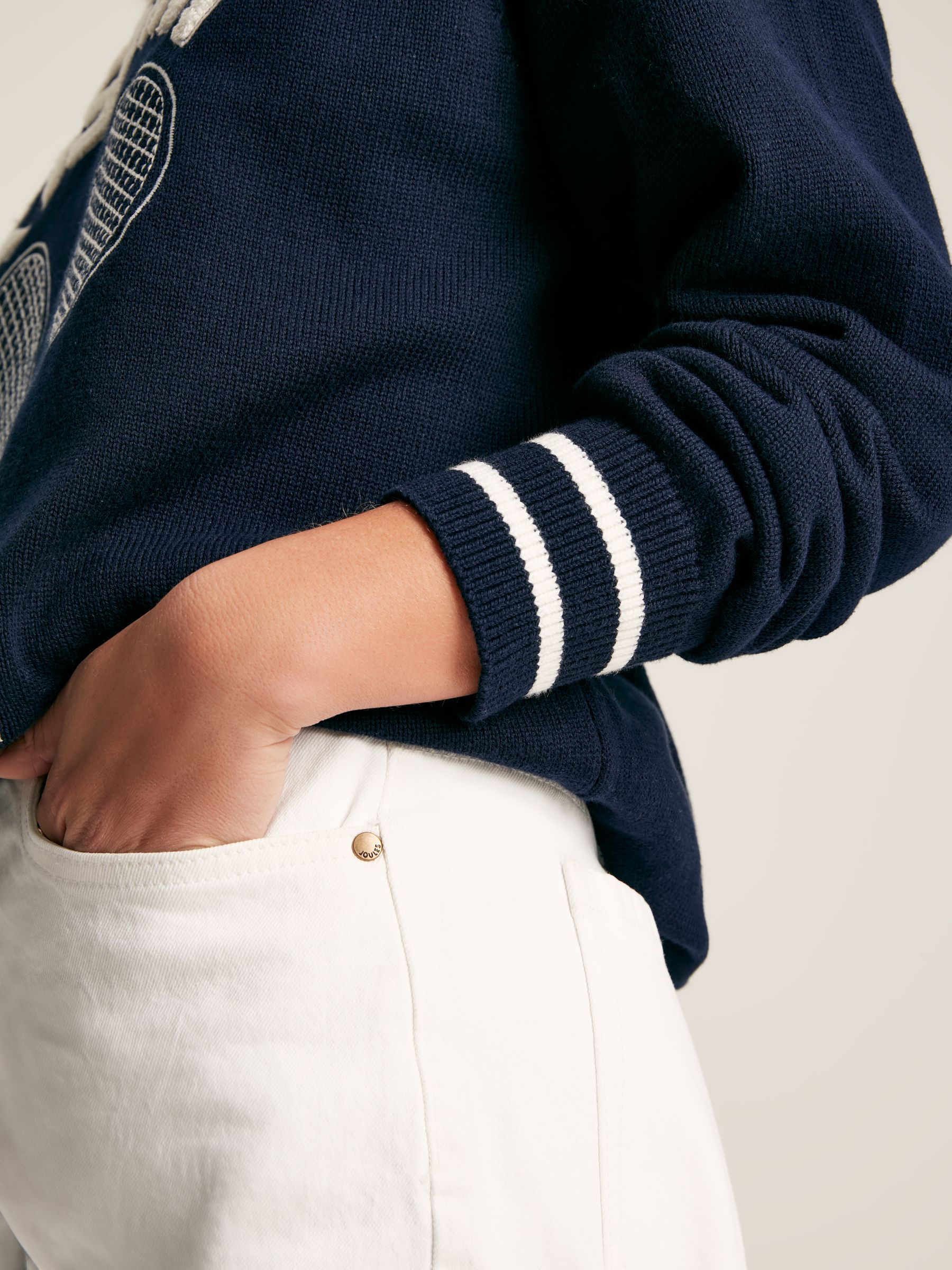 Break Point Navy blue Knitted Tennis Jumper - Image 6 of 7