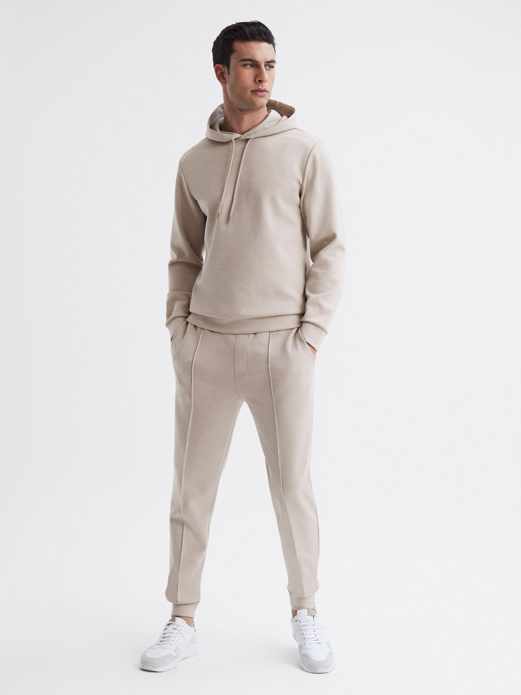 Drawstring Loungewear Joggers in Oatmeal - Image 3 of 6
