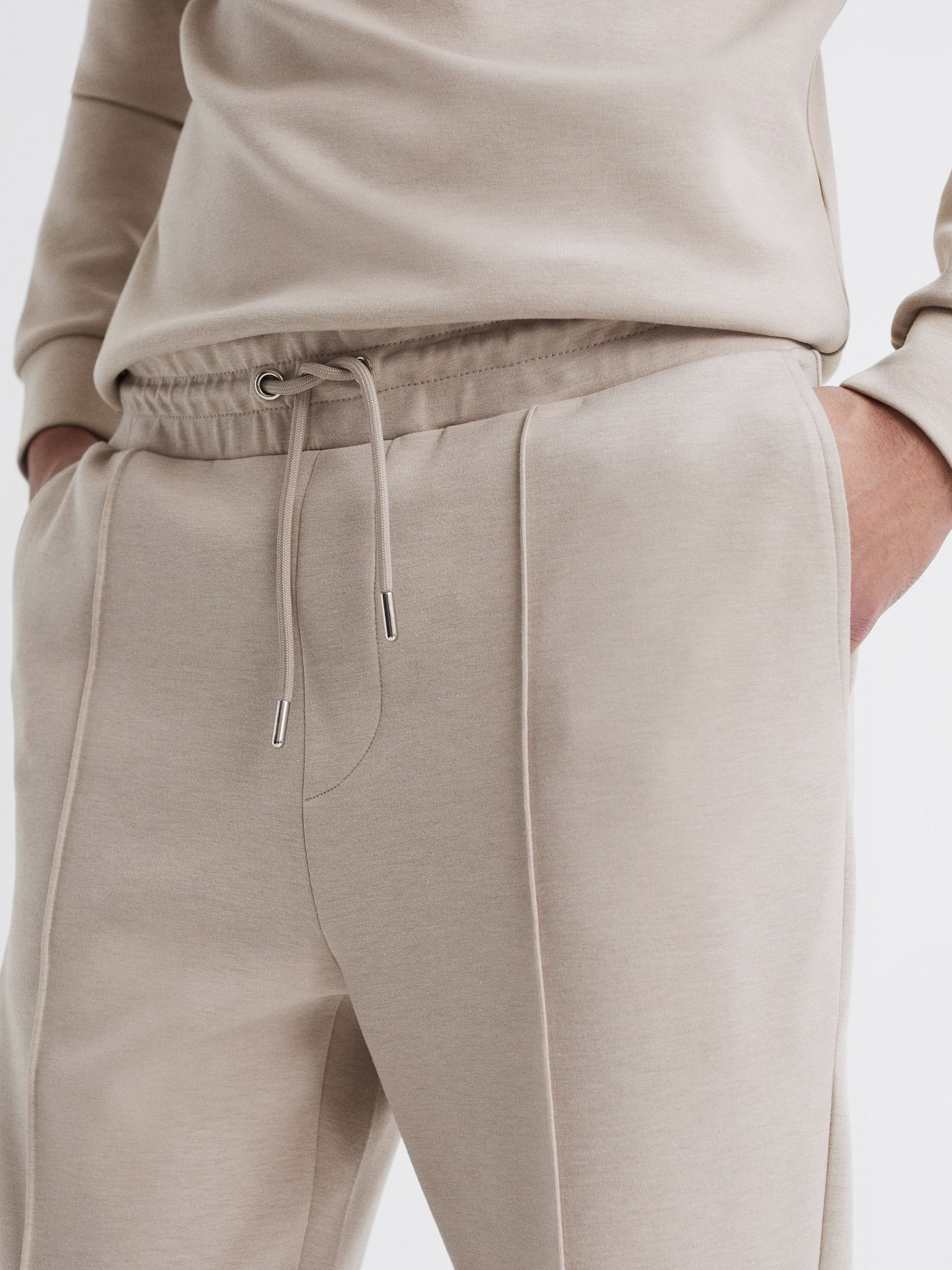 Drawstring Loungewear Joggers in Oatmeal - Image 4 of 6