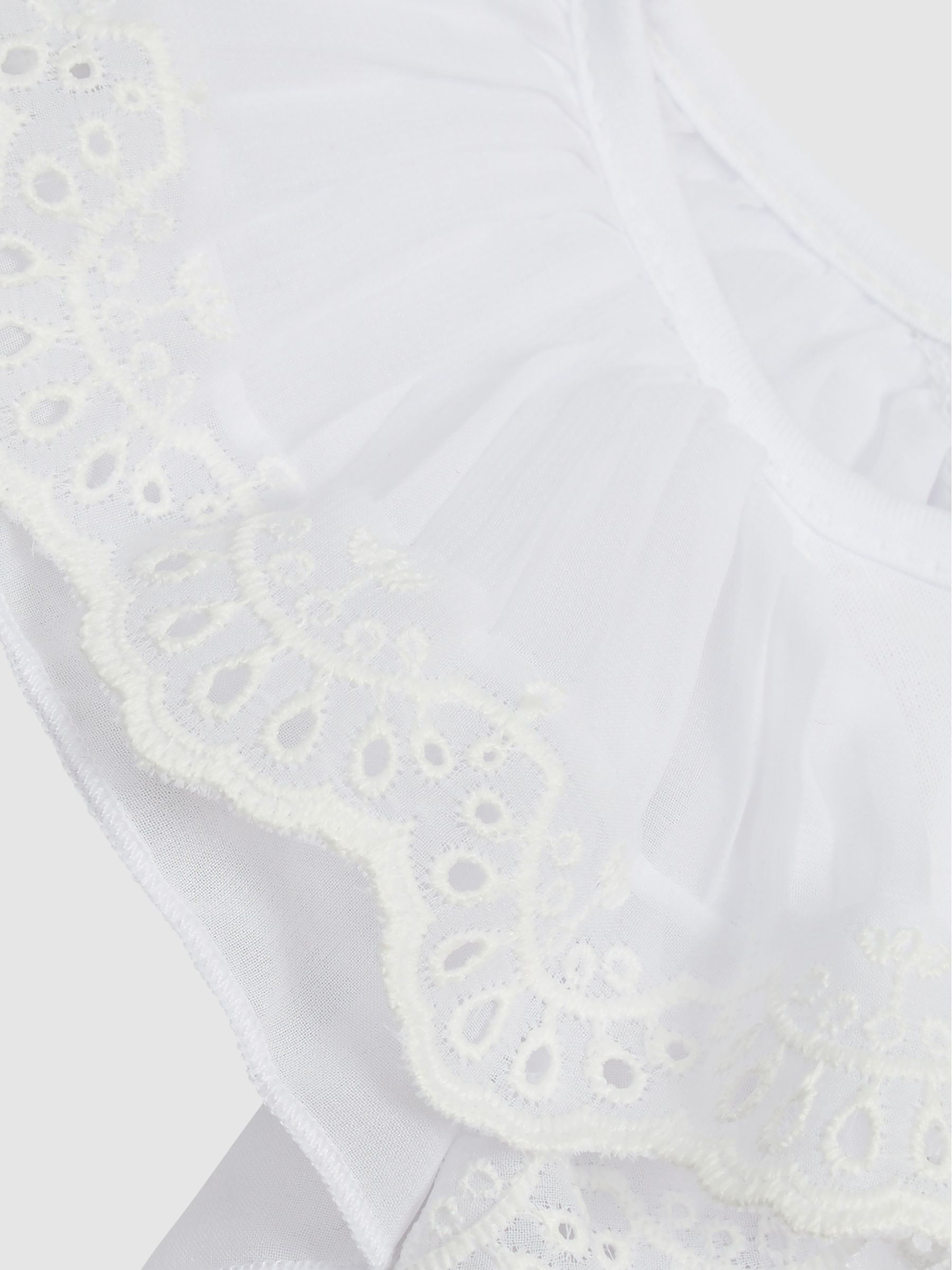Lace Shoulder Jersey T-Shirt in Ivory - Image 4 of 4