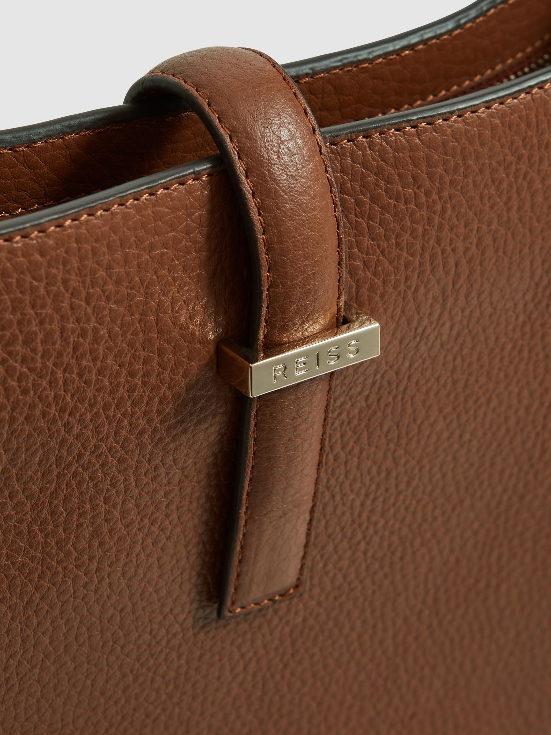 Leather Shoulder Bag in Tan - Image 7 of 7