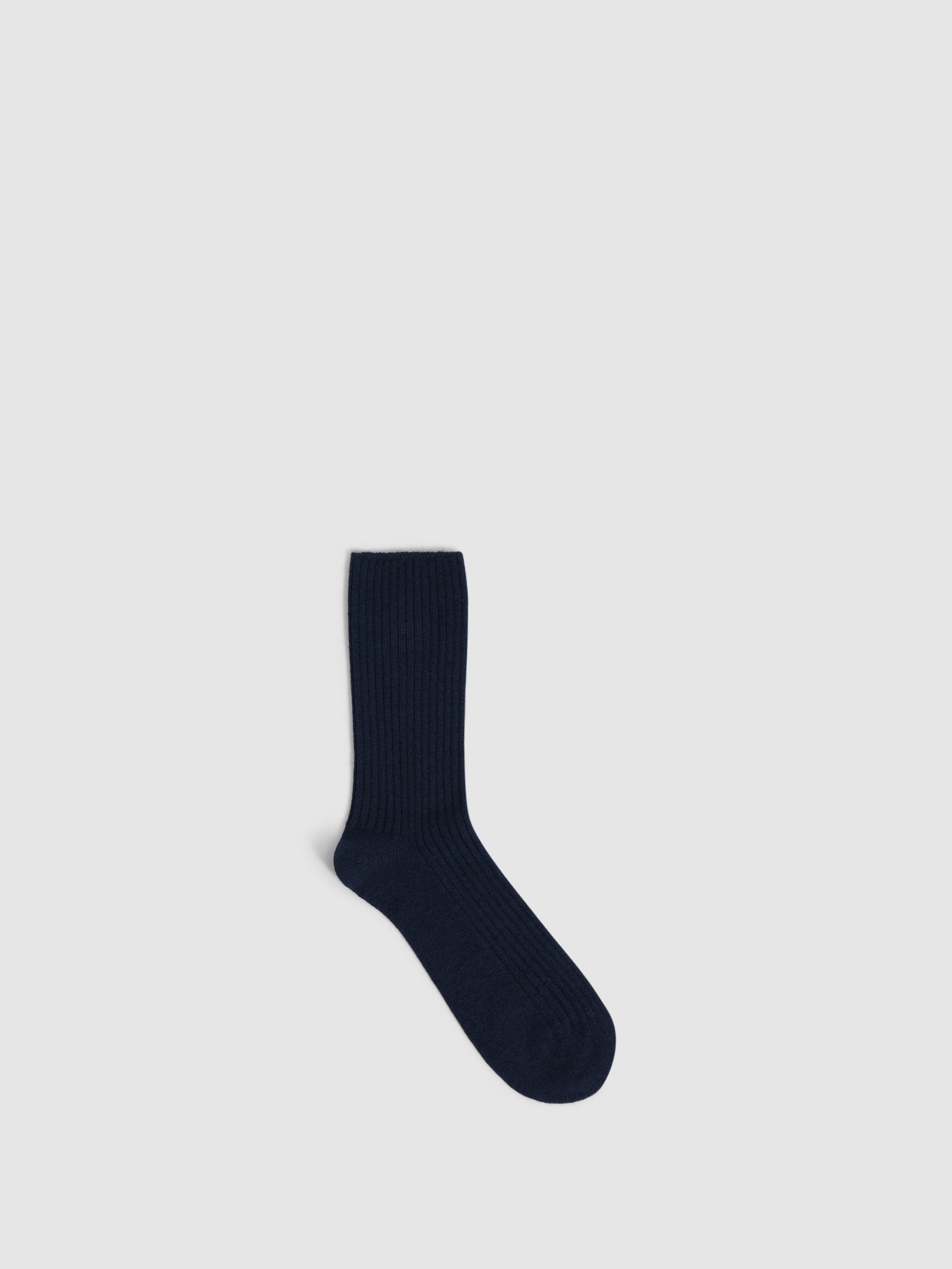 Wool Cashmere Blend Socks in Navy - Image 2 of 3