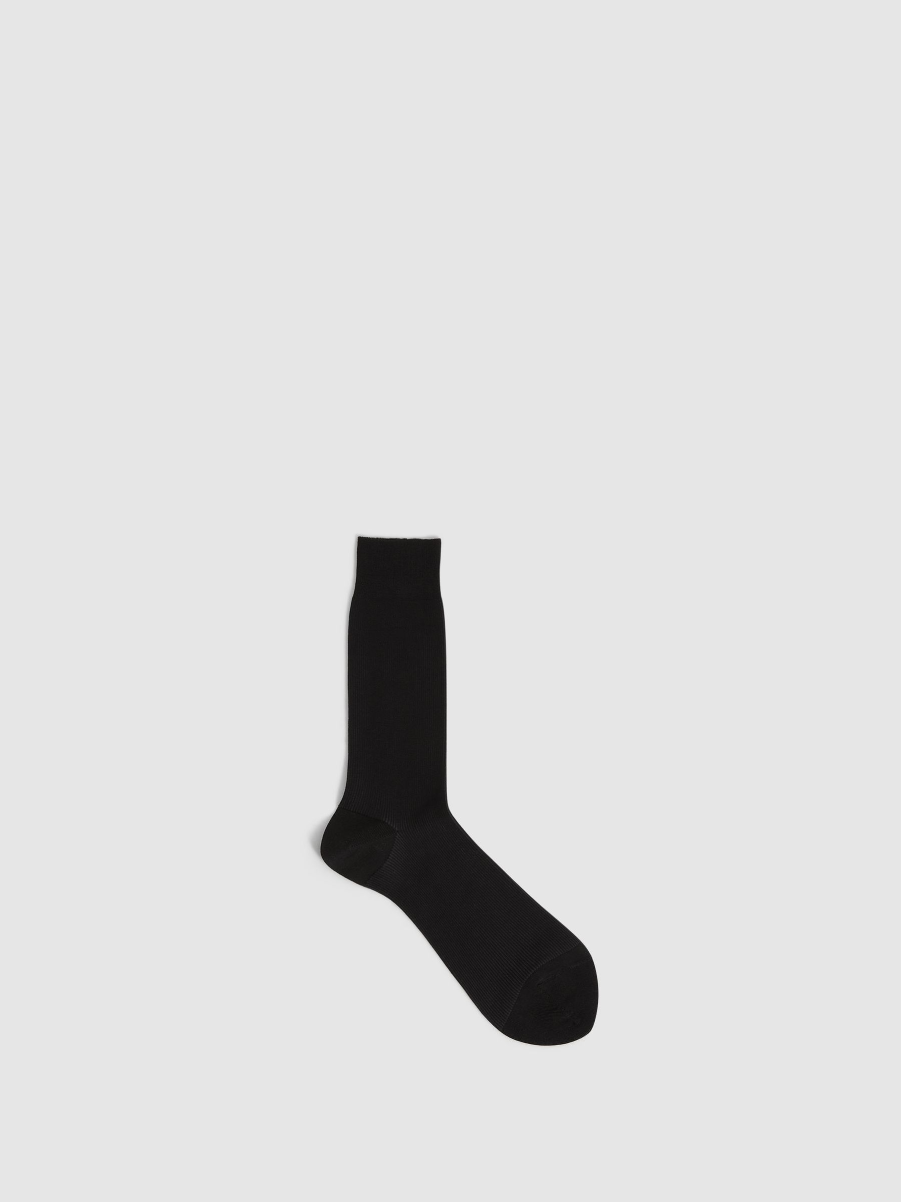 Two Tone Cotton Socks in Black - Image 2 of 4 Two Tone Cotton Socks in Black - Image 2 of 4
