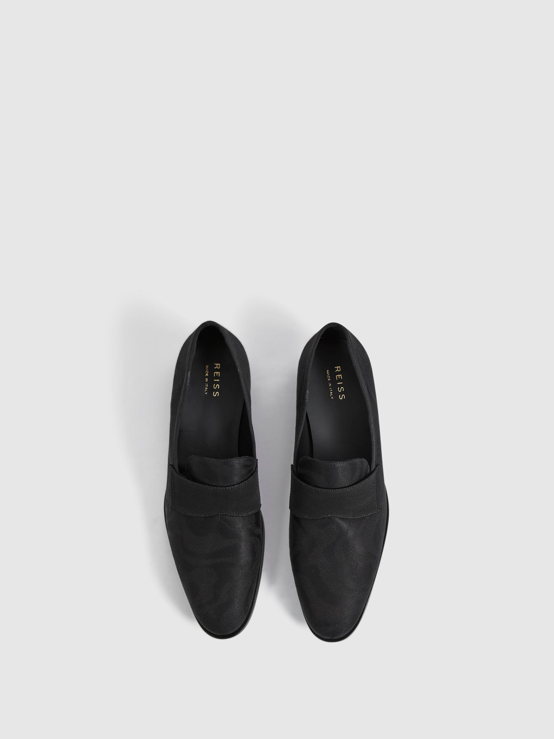 Slip-On Jacquard Loafers in Black - Image 4 of 6